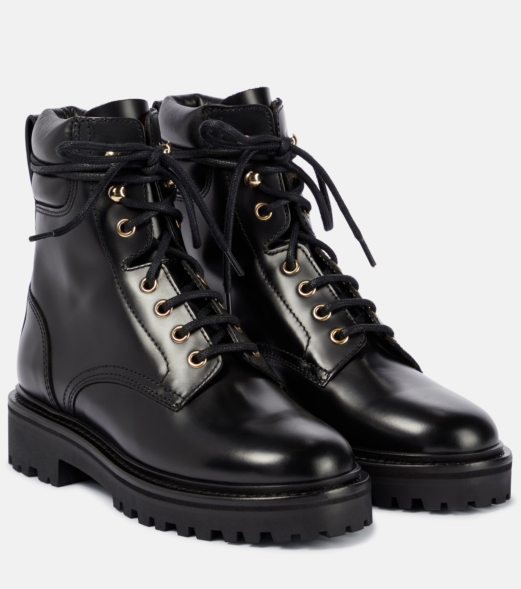 Isabel Marant Campa leather combat boots Plush