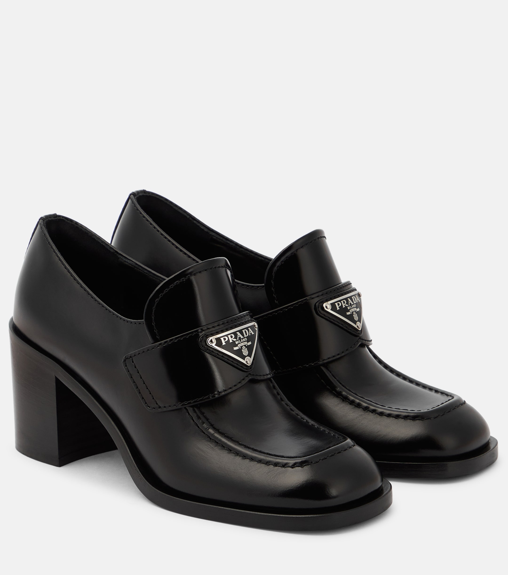 Prada - Chocolate Flow leather loafer pumps | Plush
