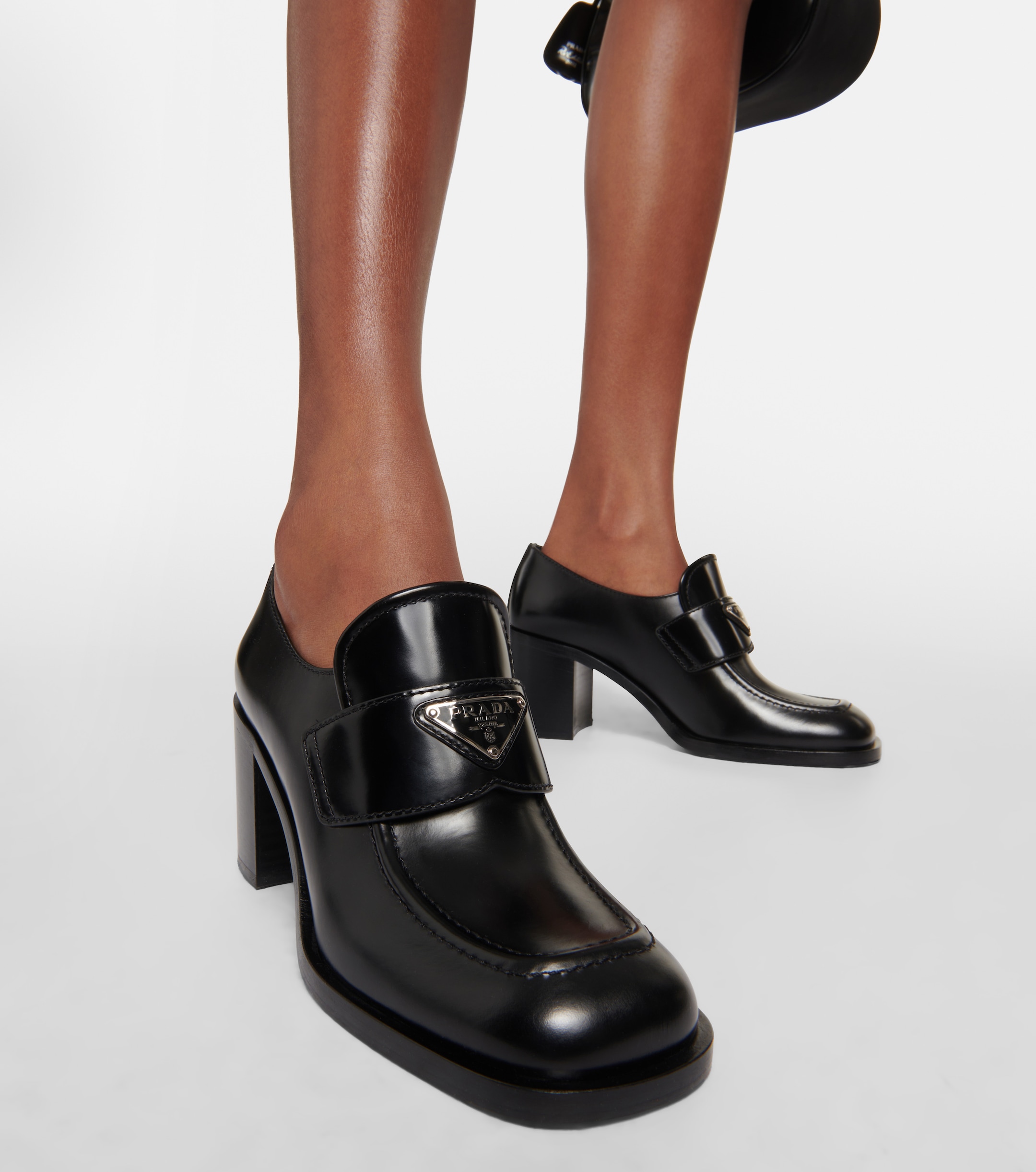 Prada - Chocolate Flow leather loafer pumps | Plush