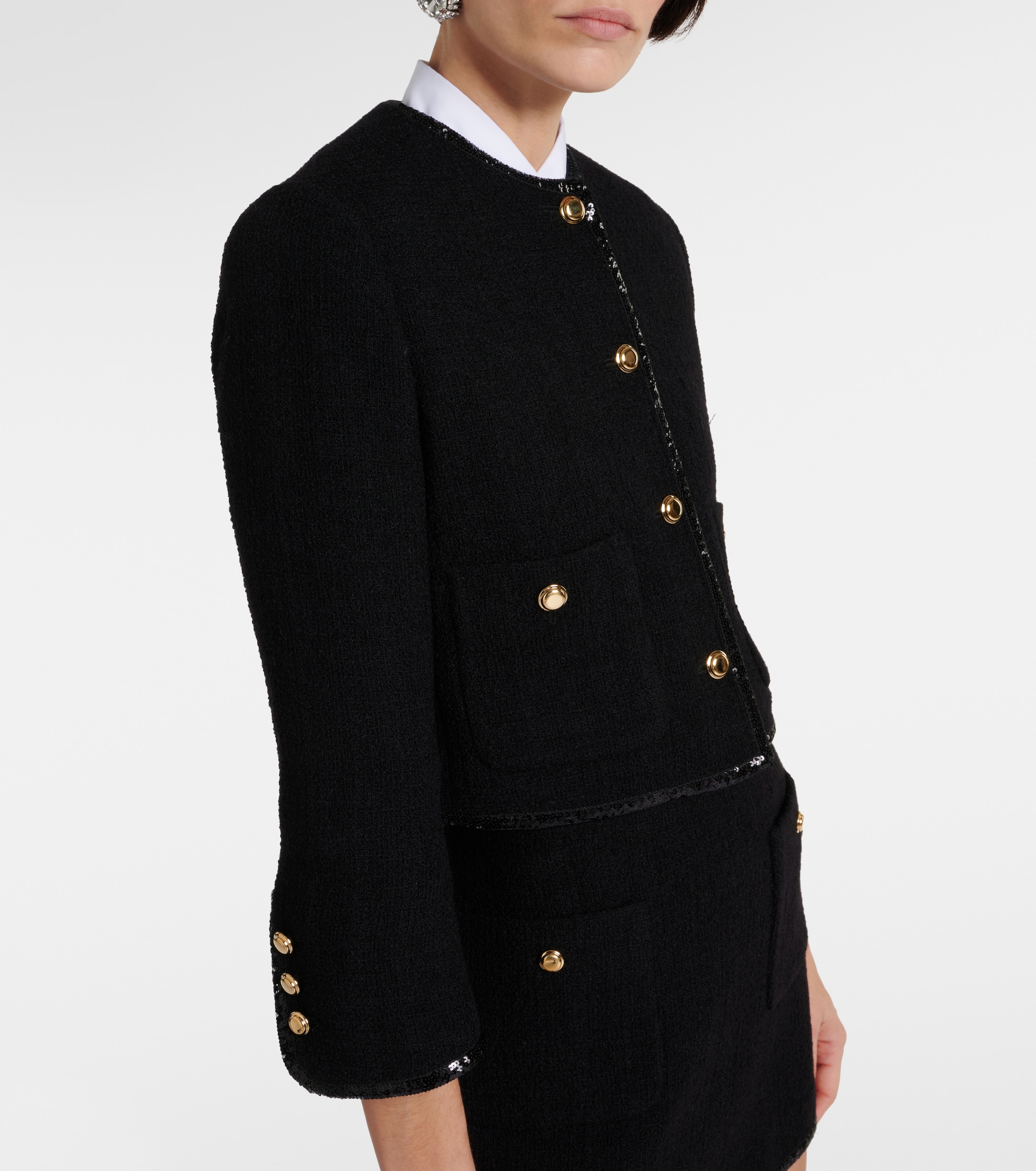 Miu Miu Cropped wool-blend tweed jacket
