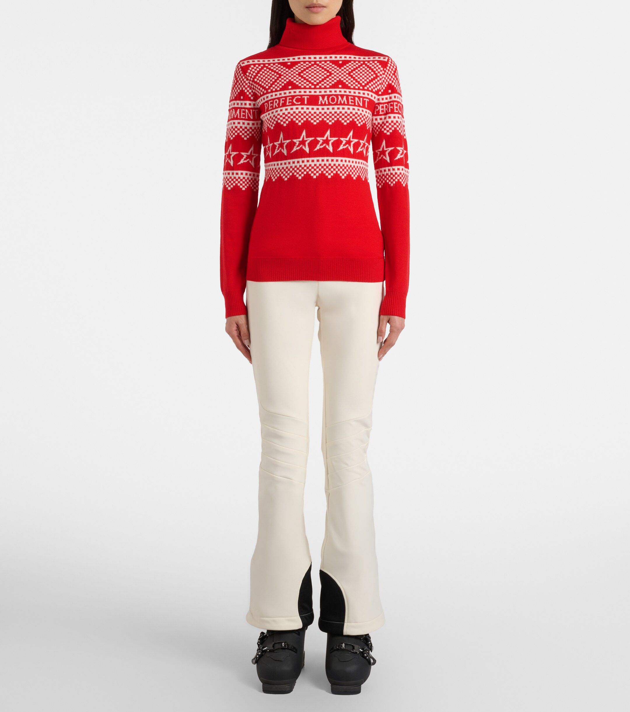 PERFECT MOMENT Perfect Moment Holiday intarsia wool turtleneck sweater