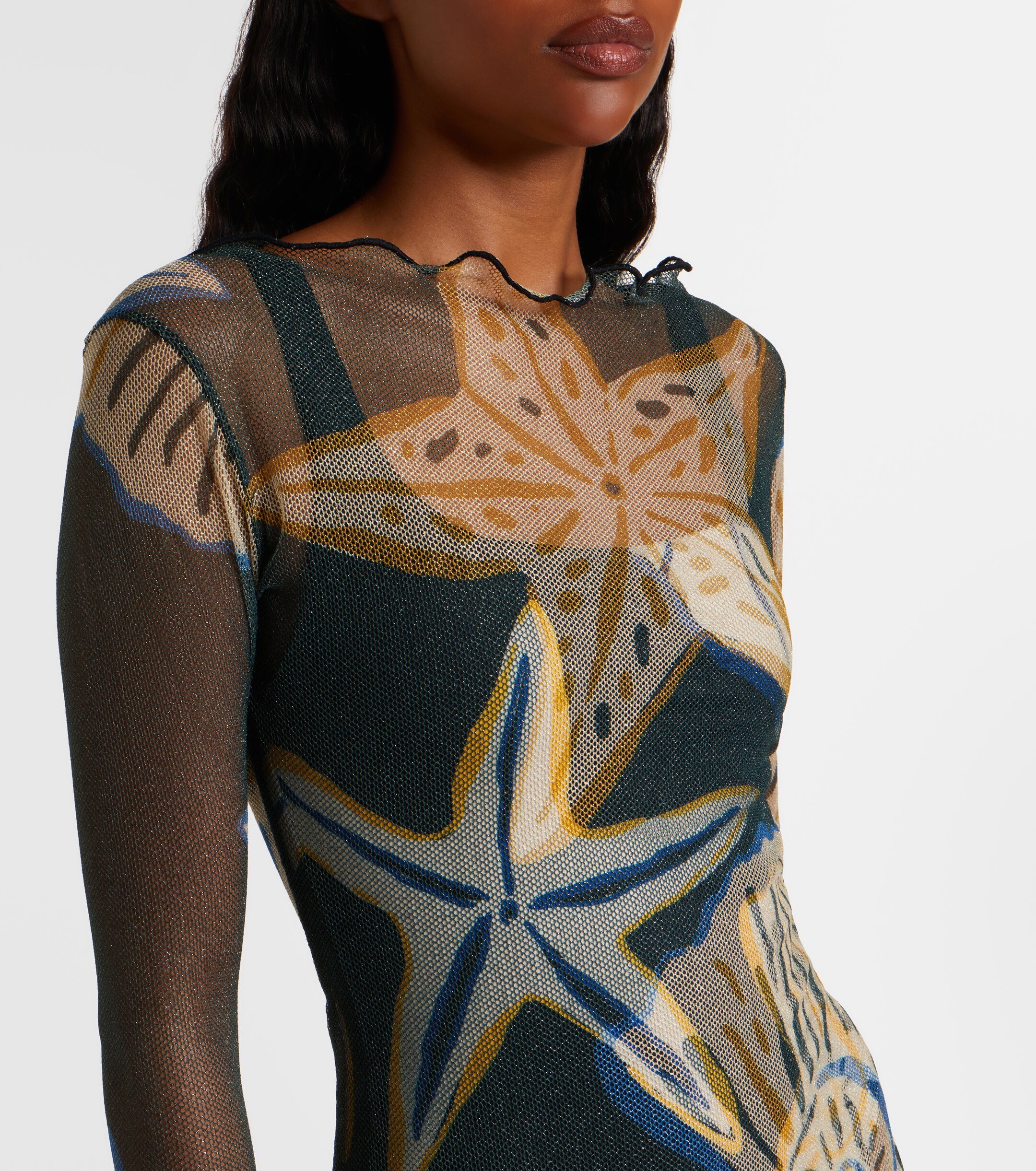 Cala de la Cruz Cala de la Cruz Ursa printed sheer beach dress