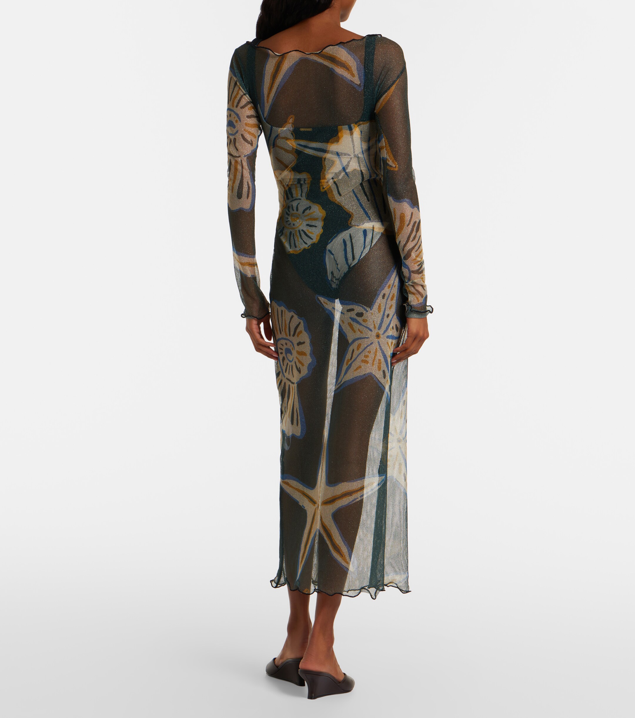 Cala de la Cruz Cala de la Cruz Ursa printed sheer beach dress