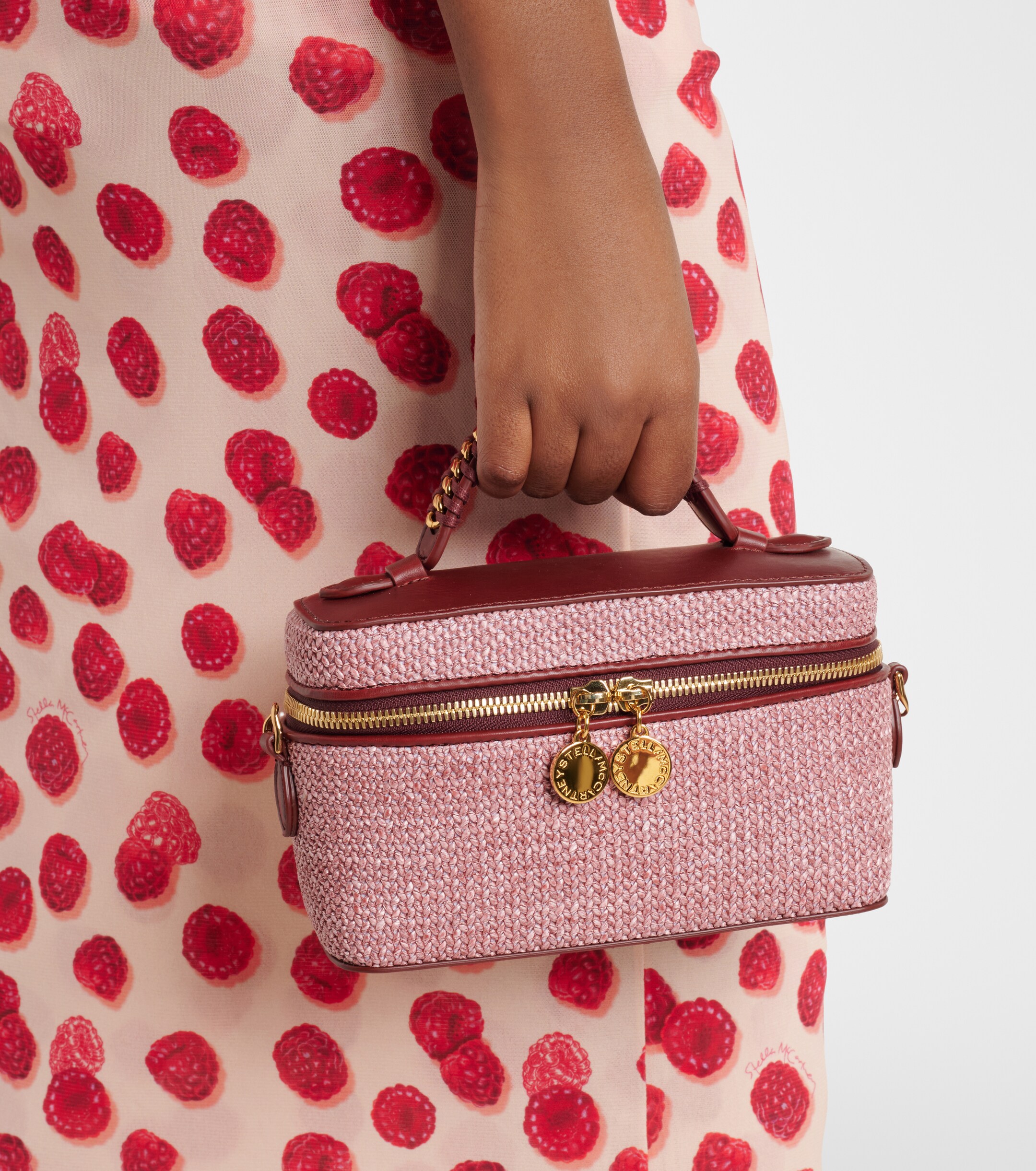 Stella McCartney Falabella raffia-effect vanity bag