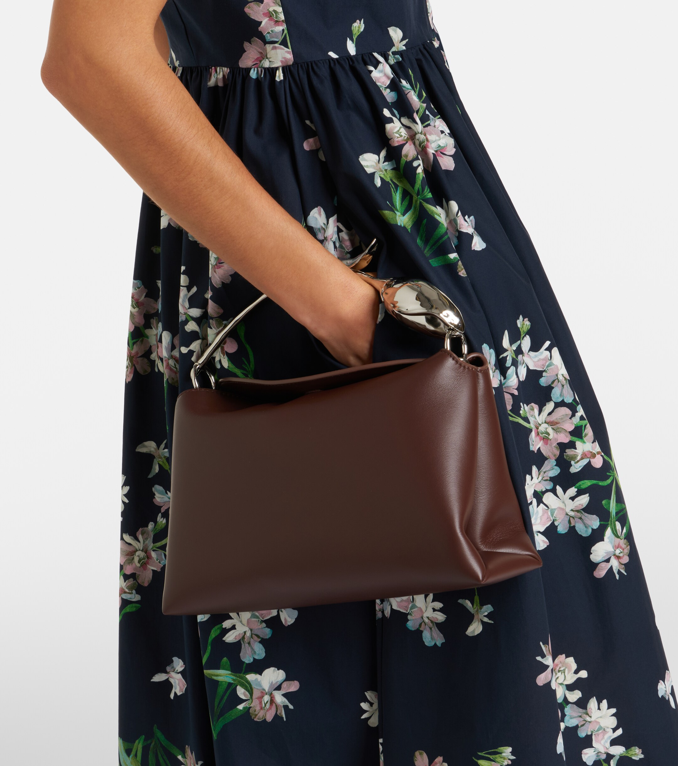 Erdem Bloom Midi leather top-handle bag
