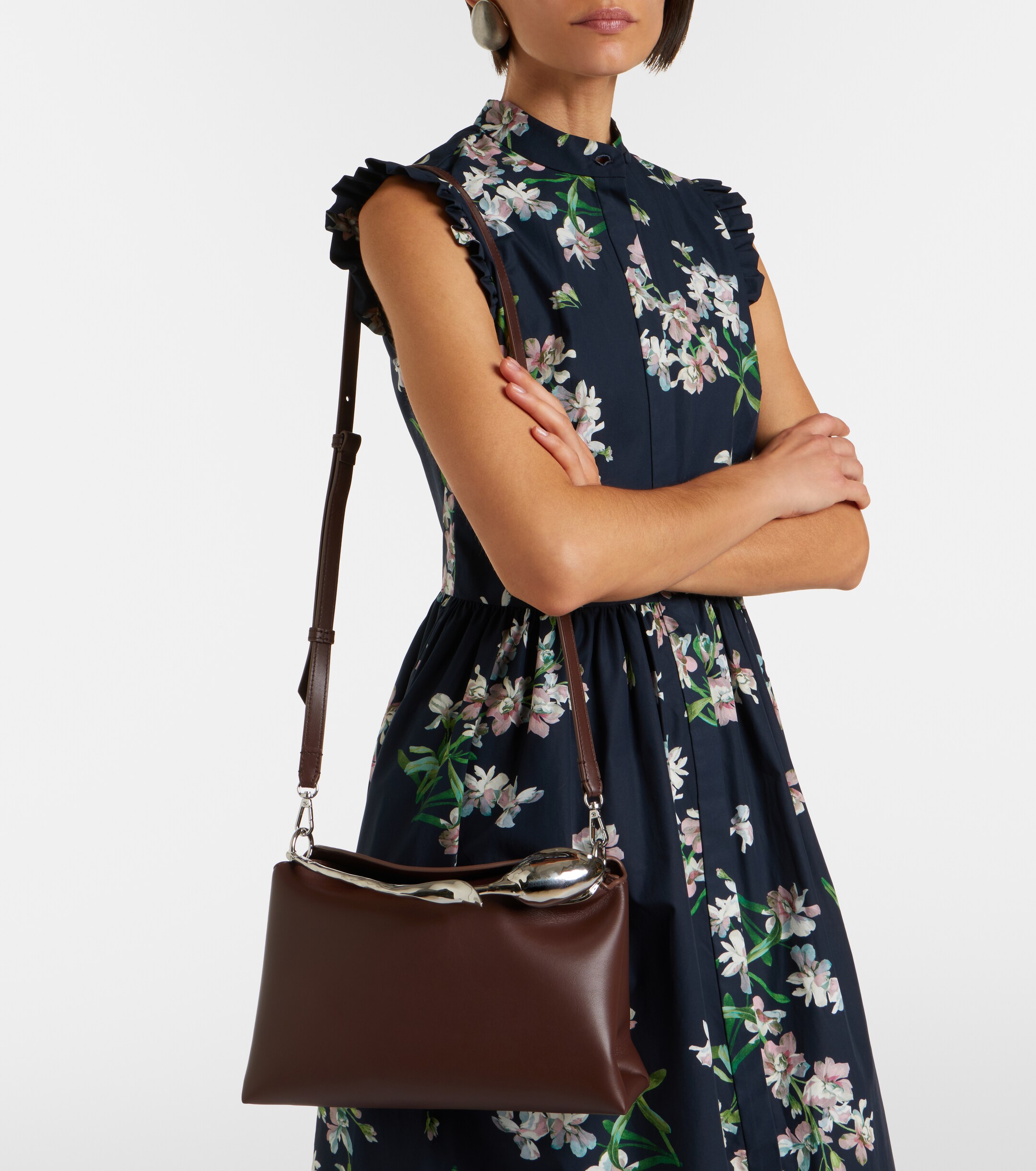Erdem Bloom Midi leather top-handle bag