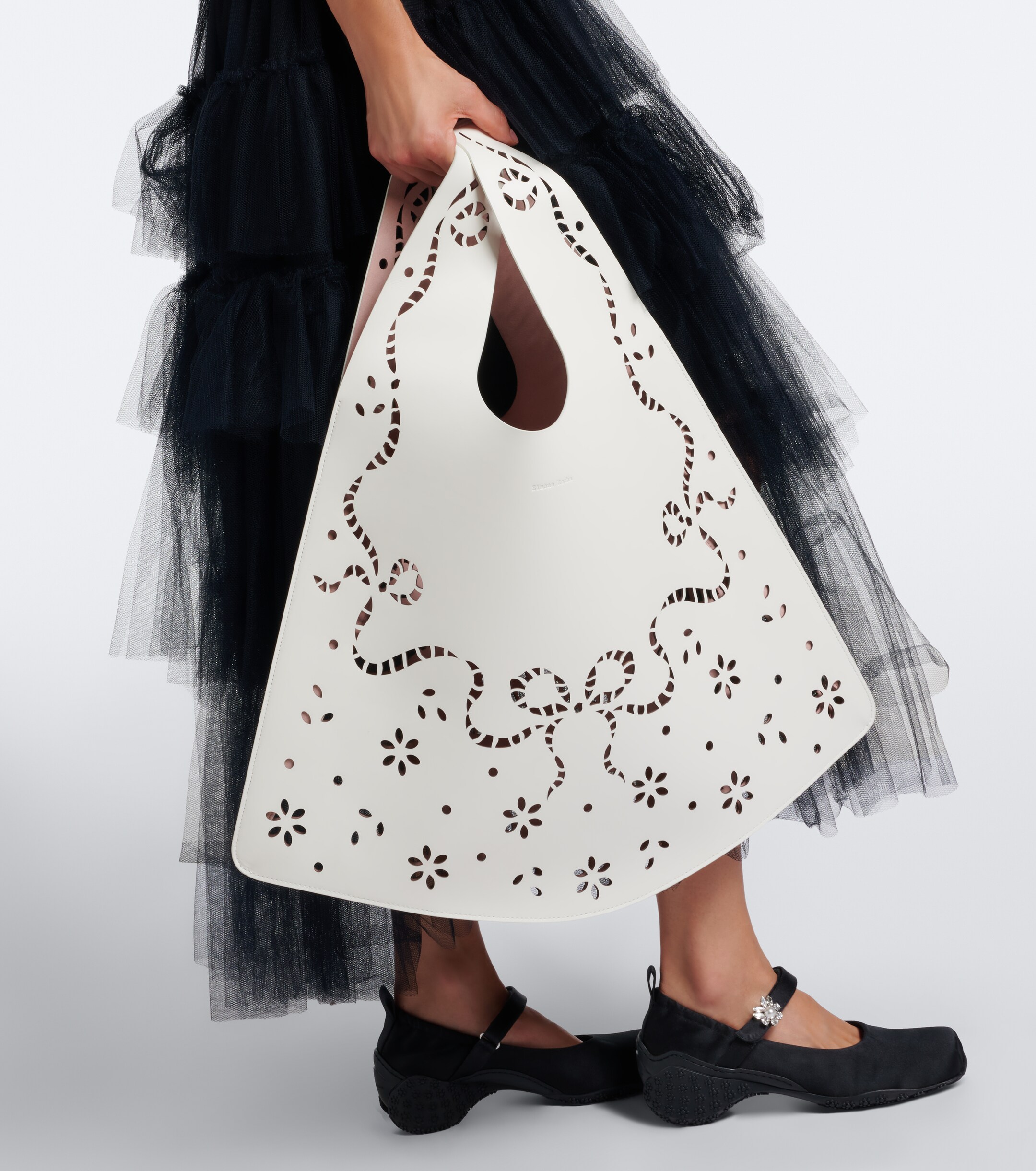 Simone Rocha Laser-cut leather shopper