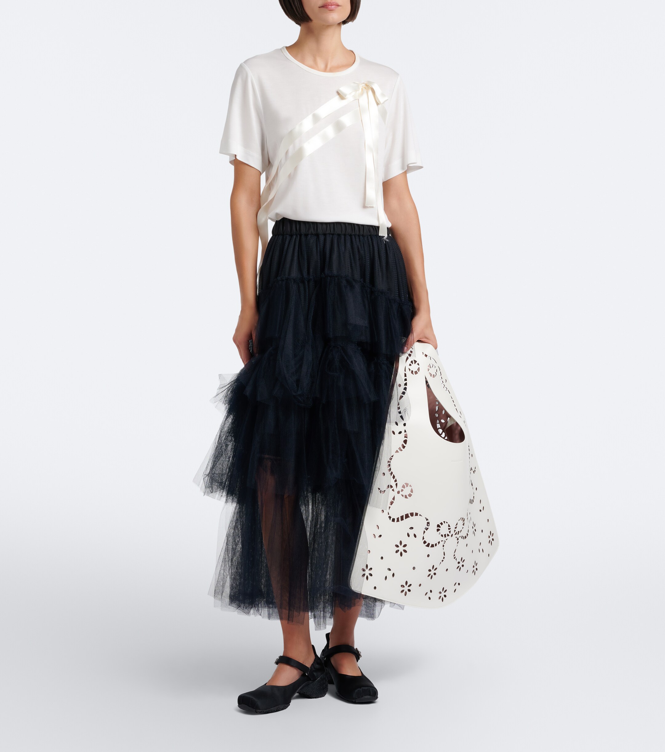 Simone Rocha Laser-cut leather shopper