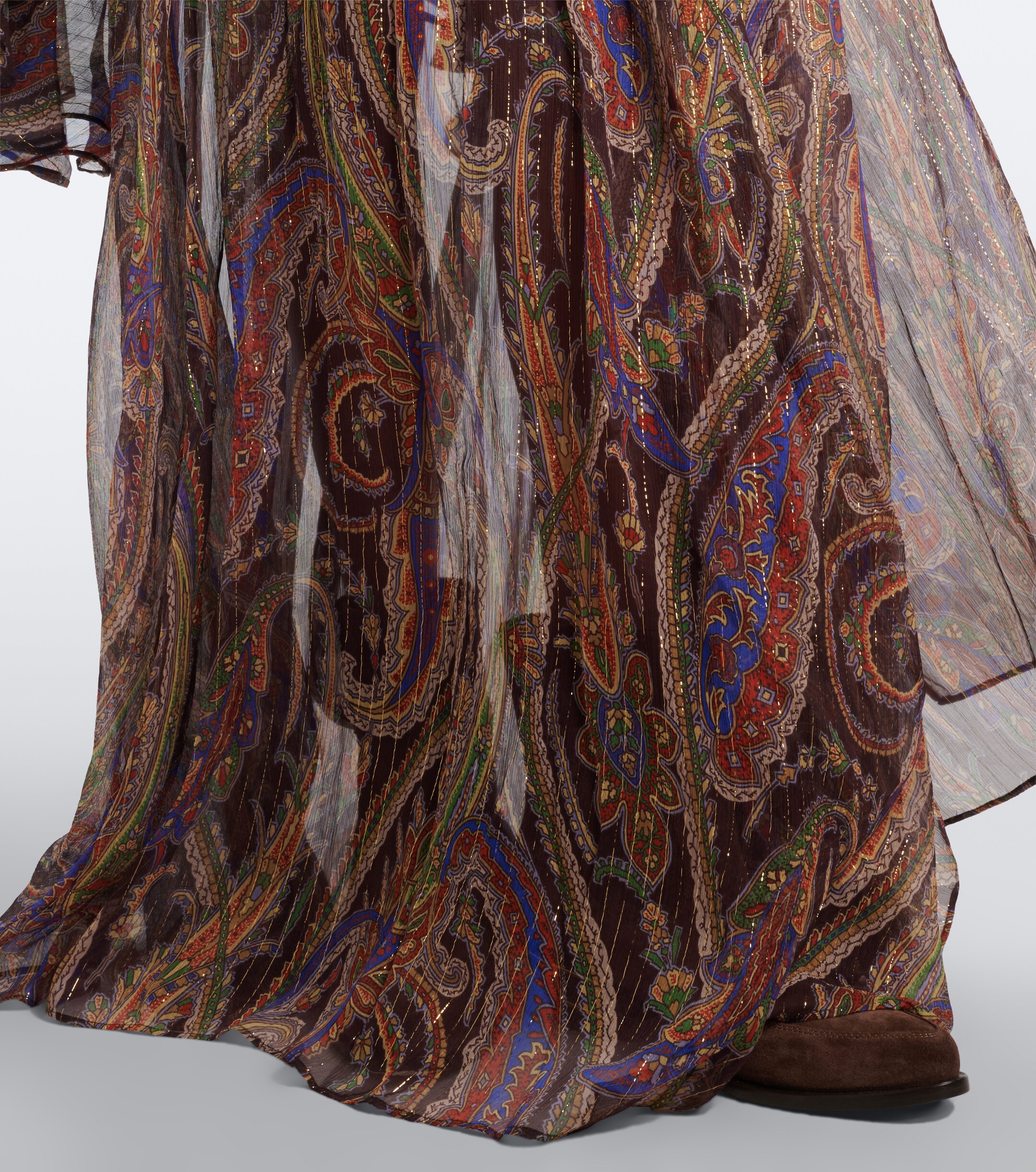 Etro Etro Paisley ruffled silk-blend crêpon maxi dress