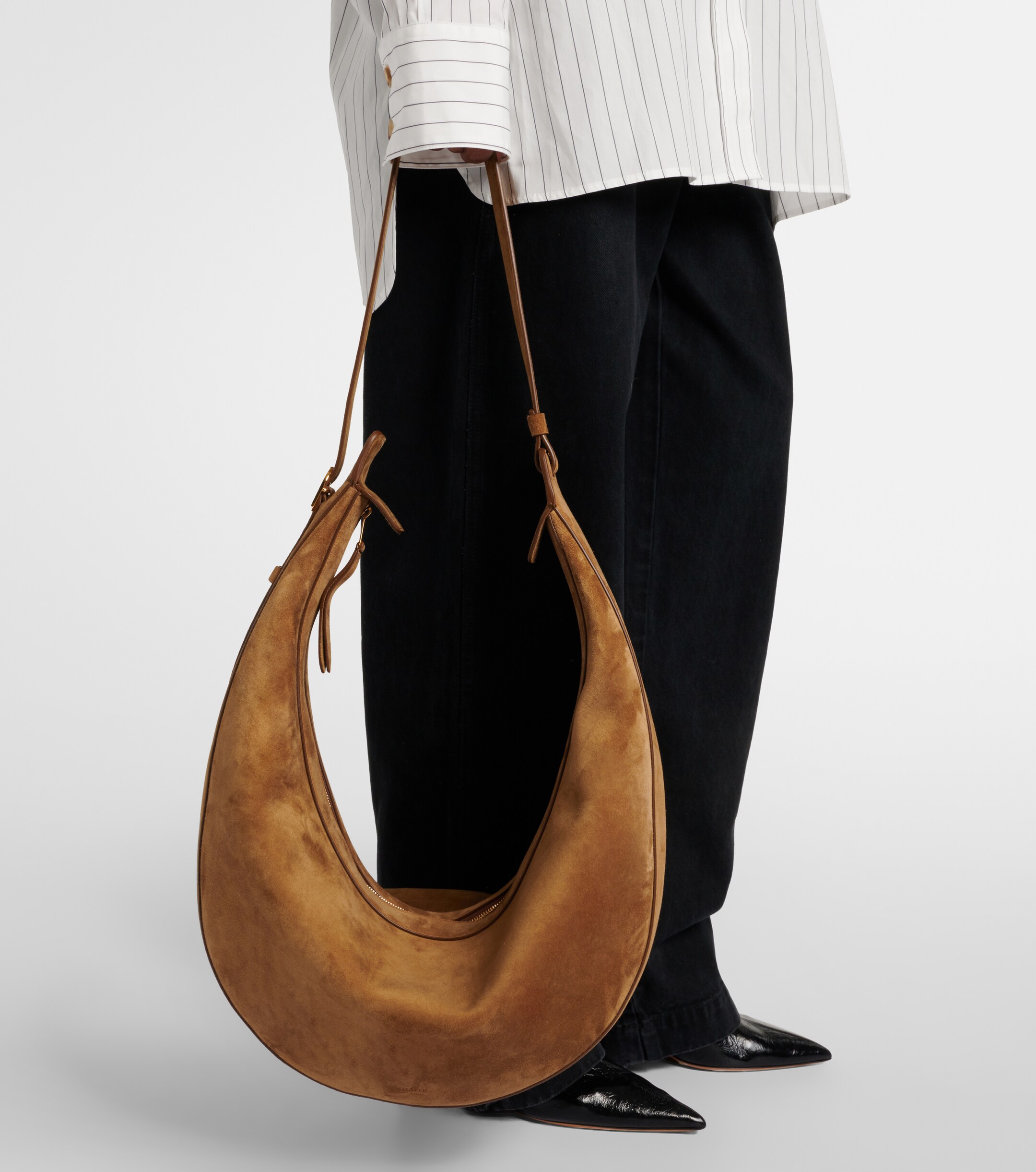 KHAITE Augustina suede shoulder bag