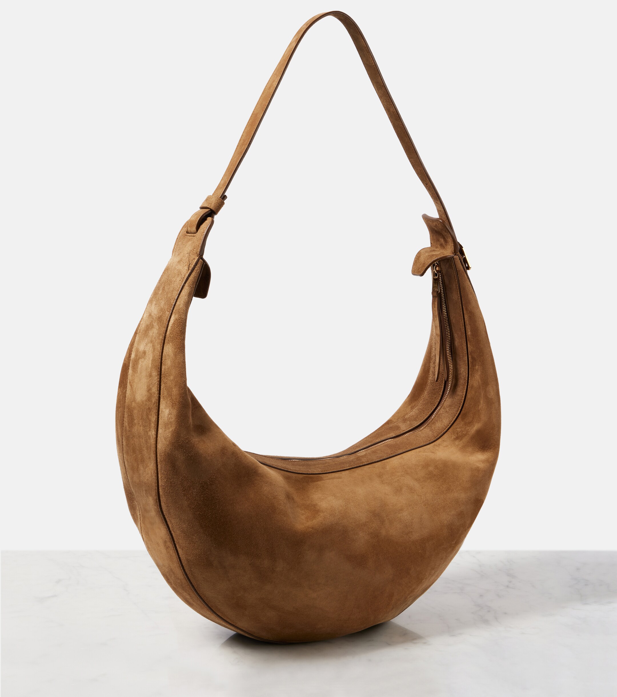 KHAITE Augustina suede shoulder bag