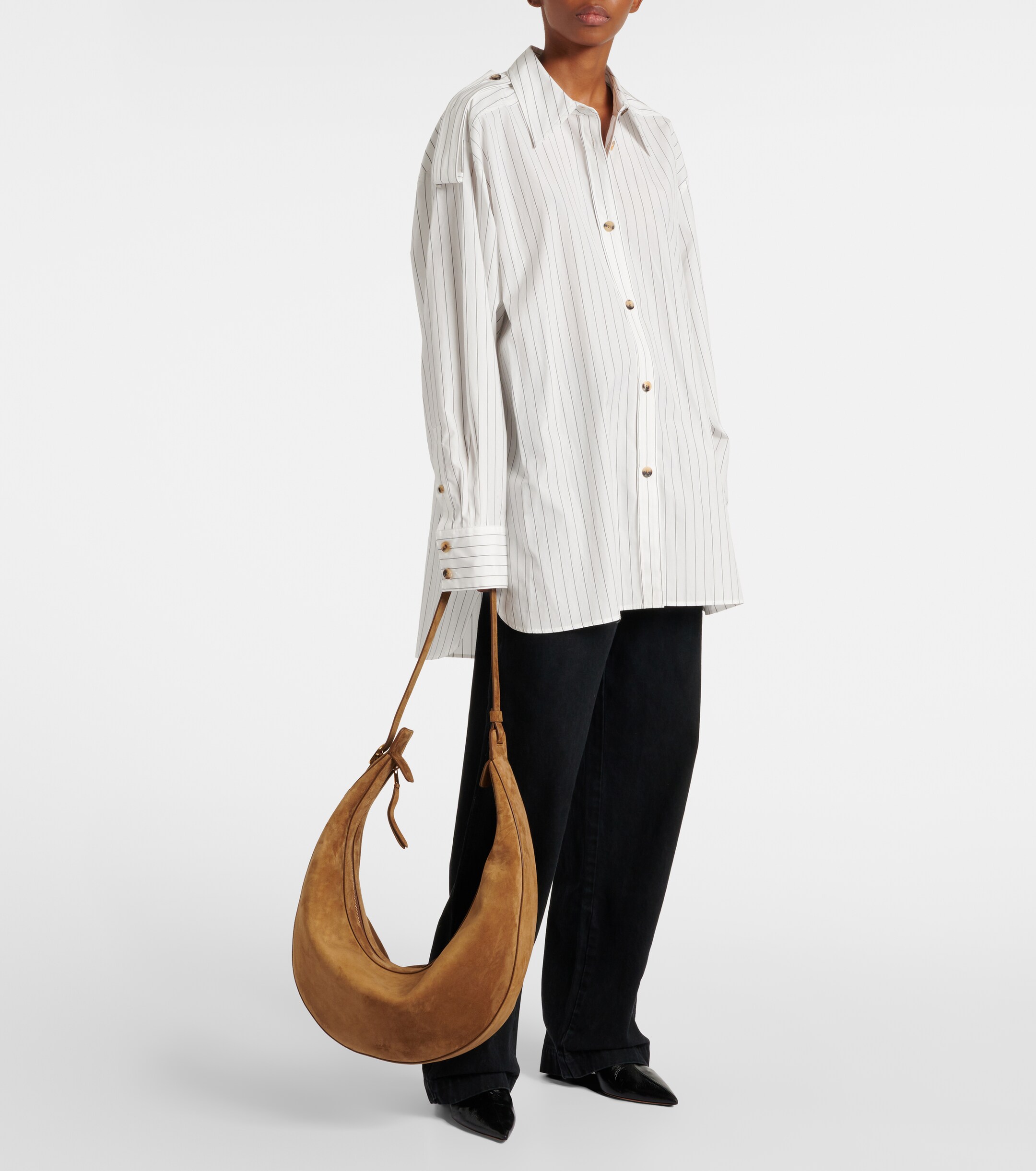 KHAITE Augustina suede shoulder bag