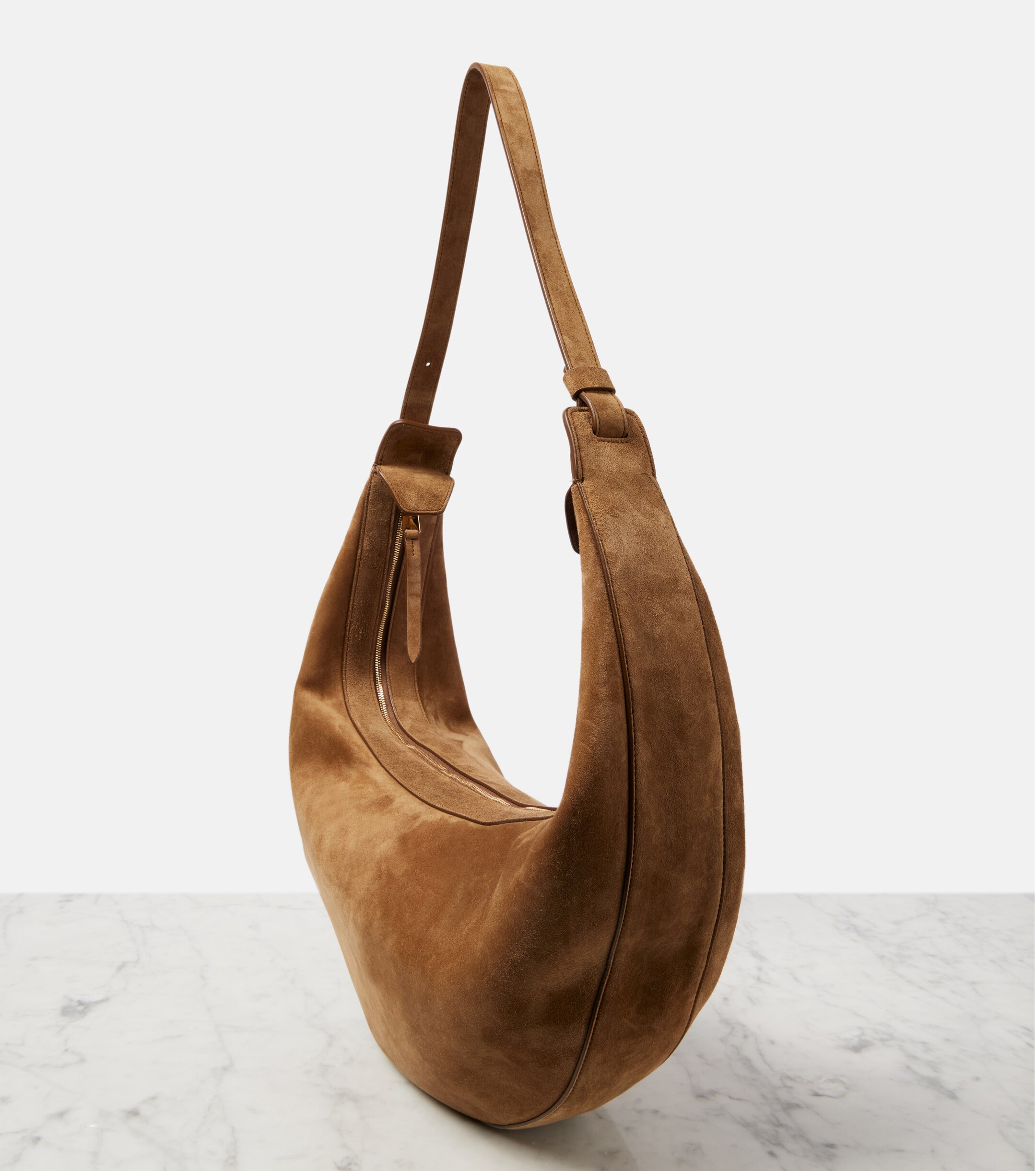 KHAITE Augustina suede shoulder bag
