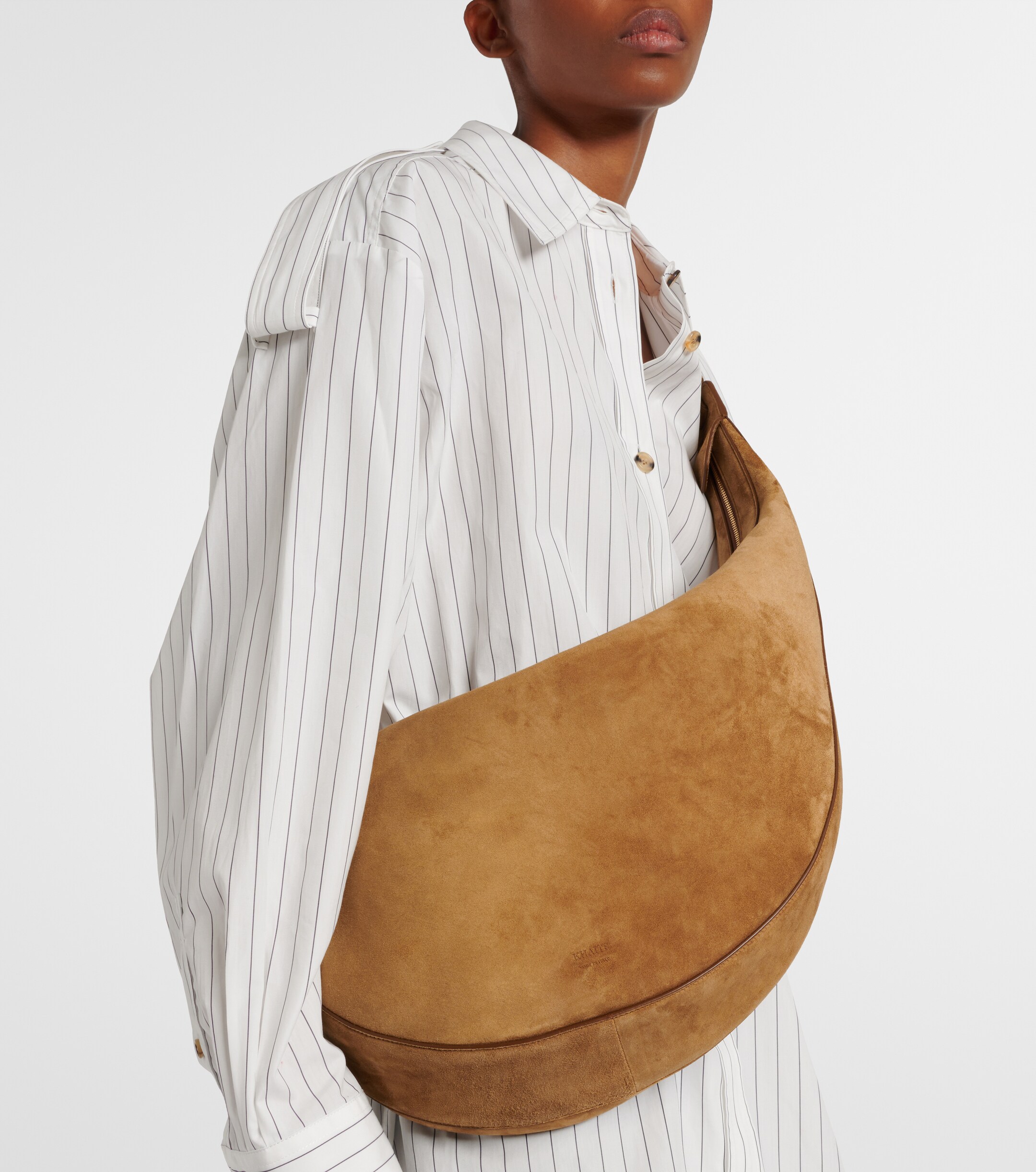 KHAITE Augustina suede shoulder bag