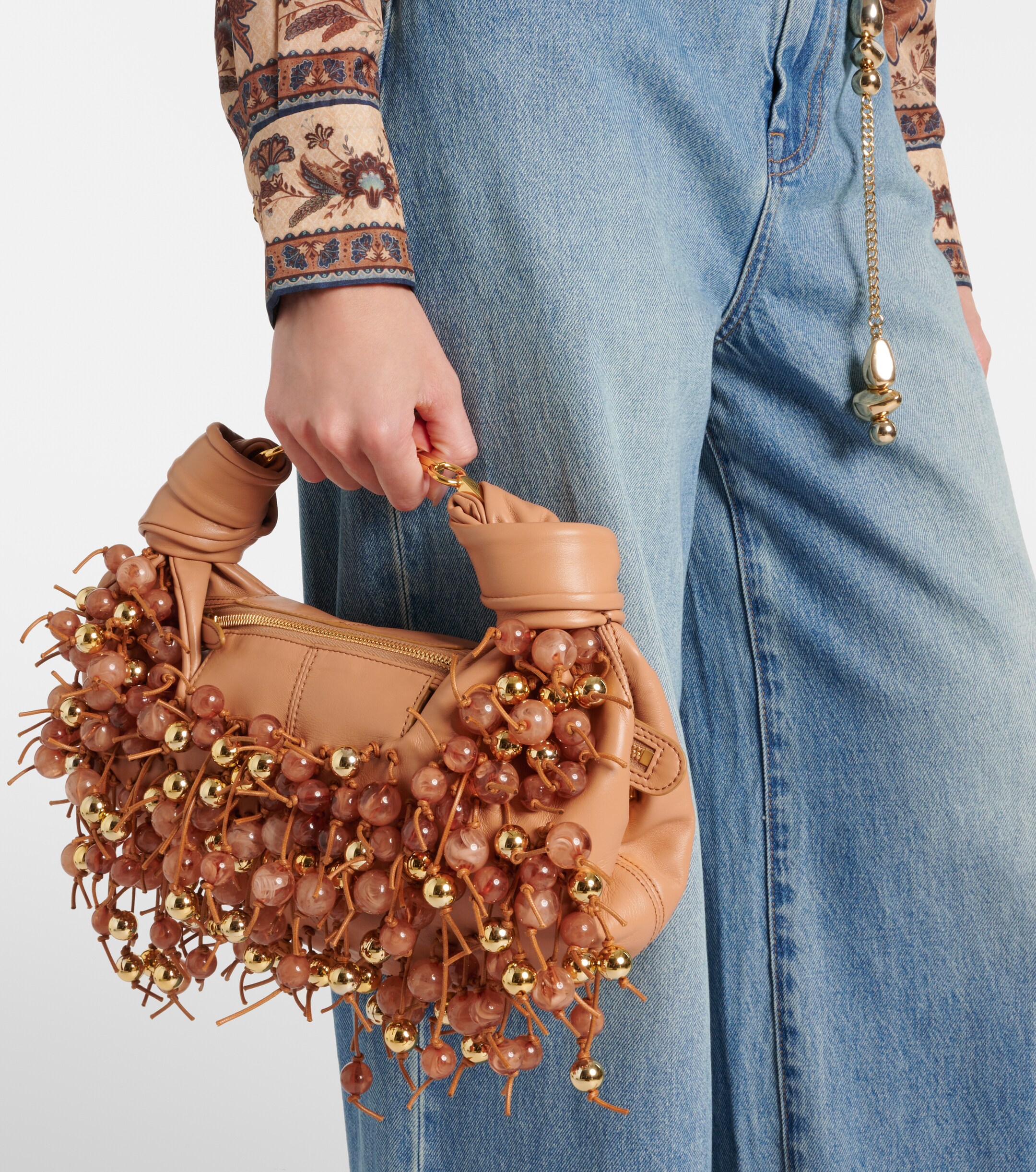 Zimmermann Foam beaded leather shoulder bag