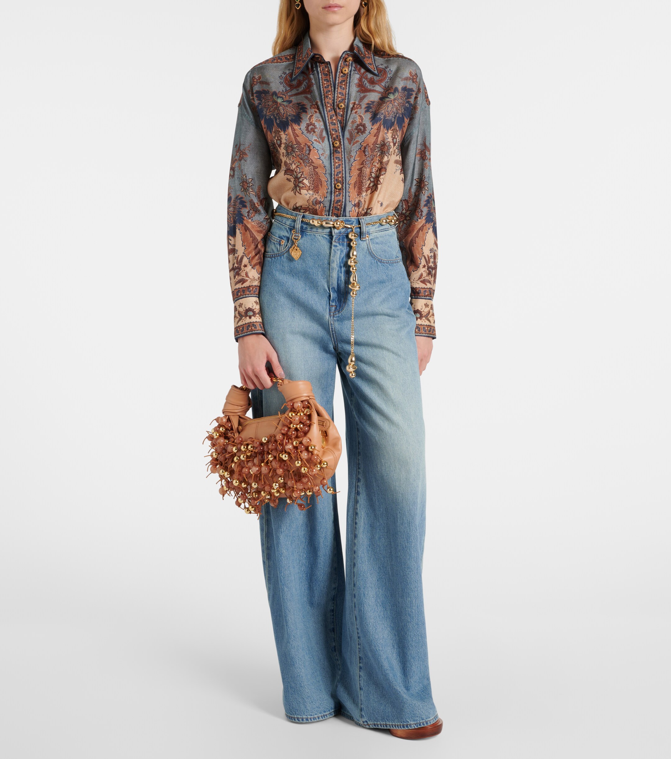 Zimmermann Foam beaded leather shoulder bag