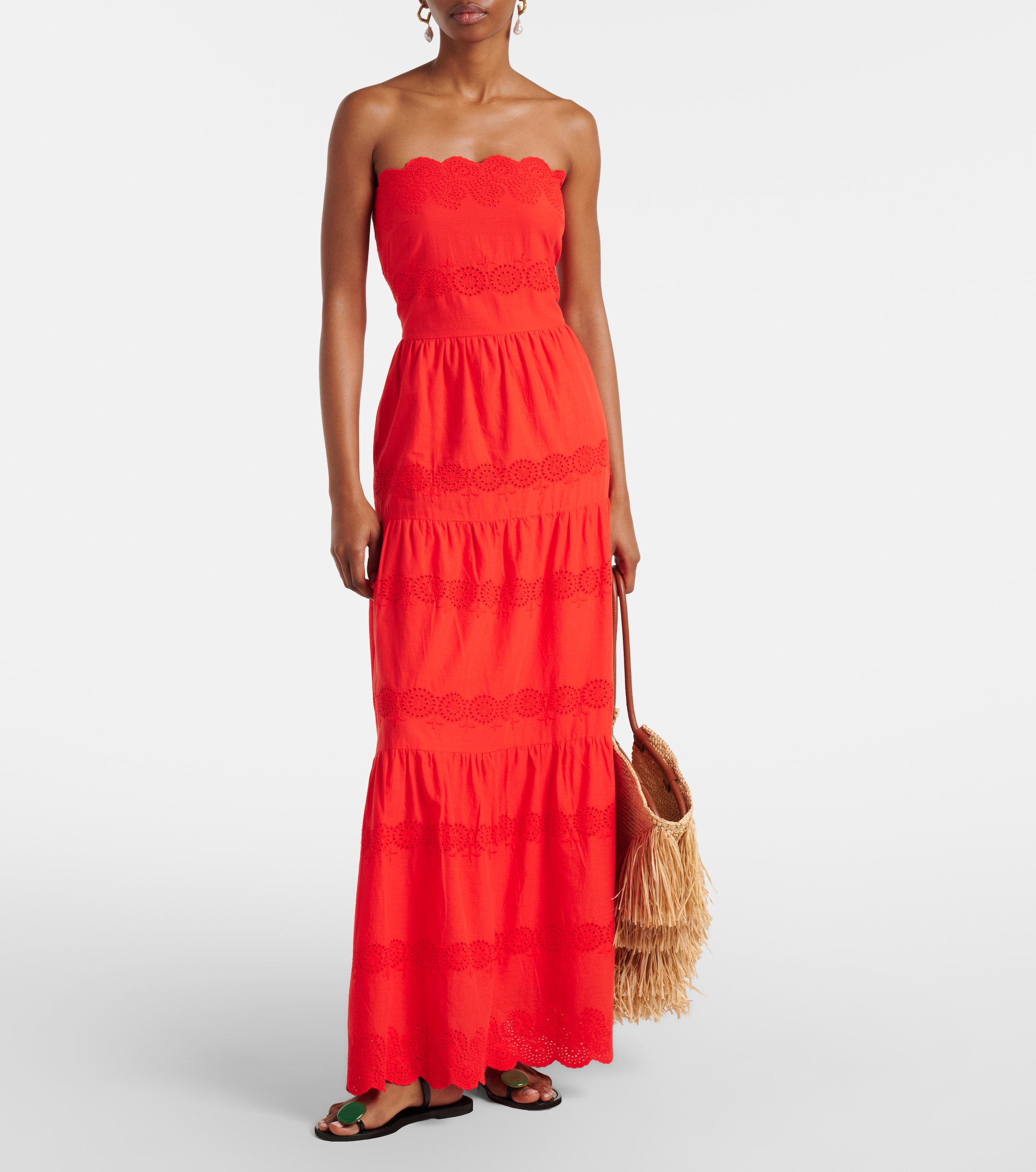 dulce embellished strapless ruffle maxi dress in soft pink Strapless Pink Fitted Ruffle Dress – Ohmollydress