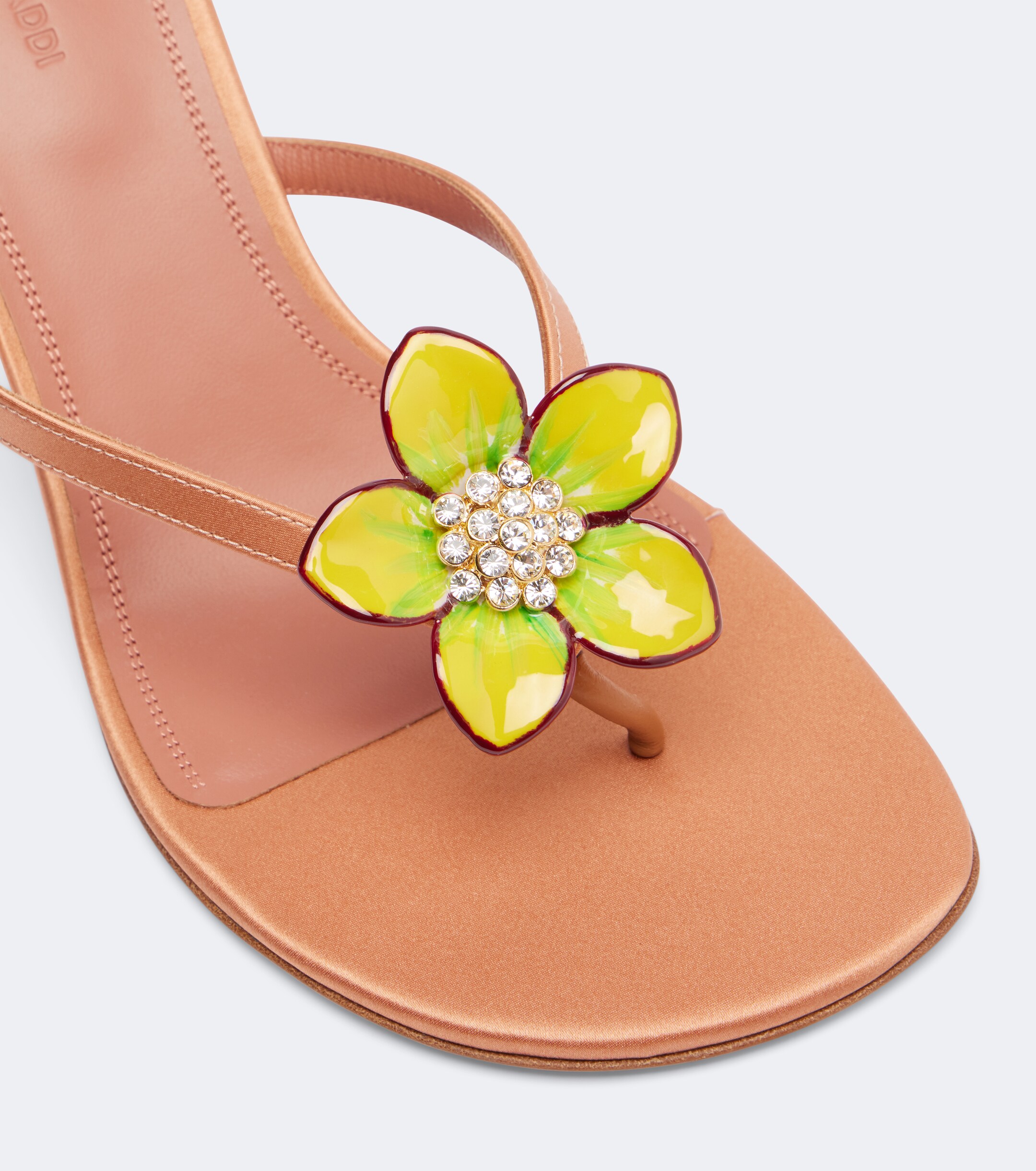 AMINA MUADDI Amina Muaddi Vittoria embellished satin thong sandals