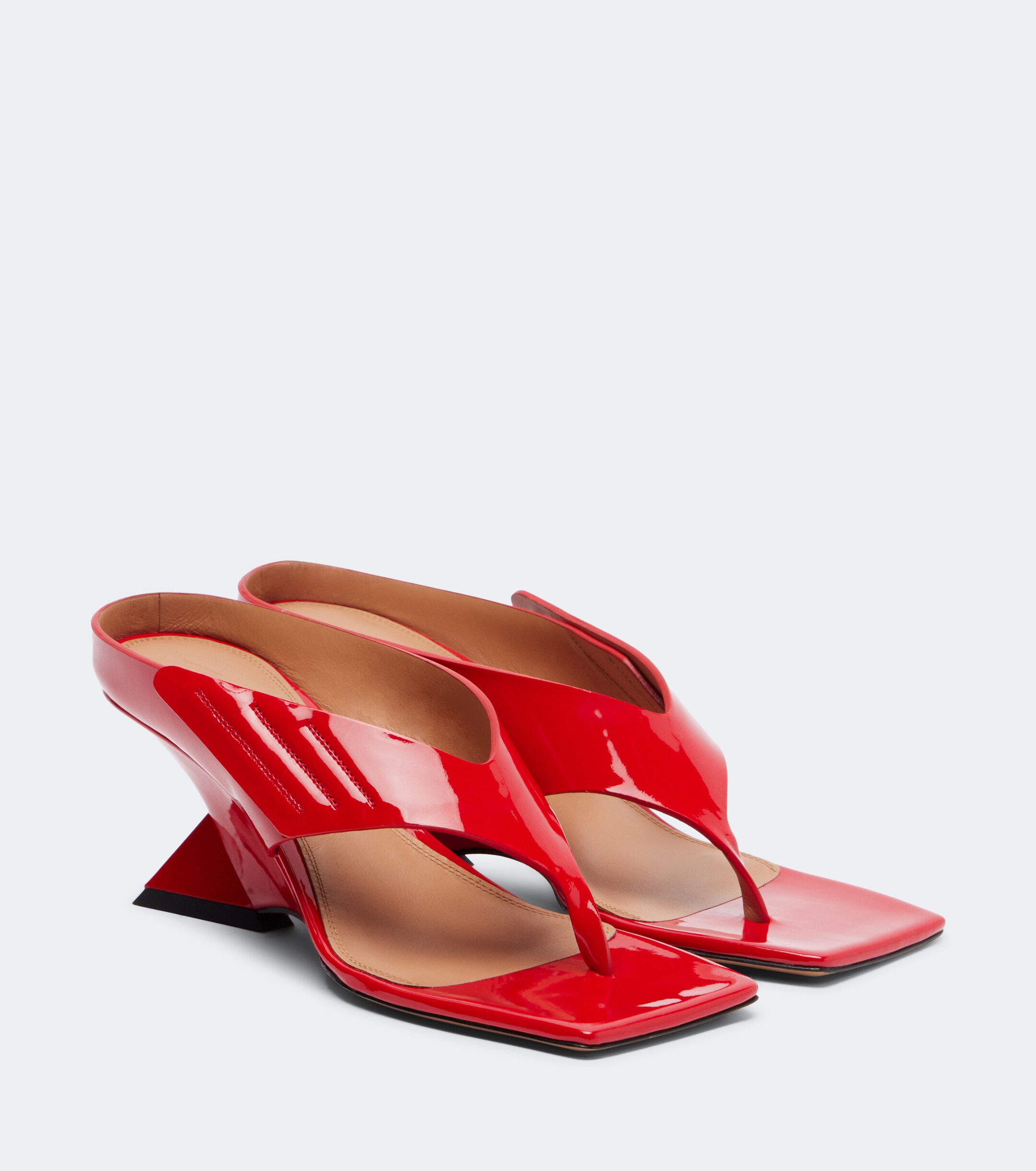 THE ATTICO The Attico Cheope patent leather thong sandals