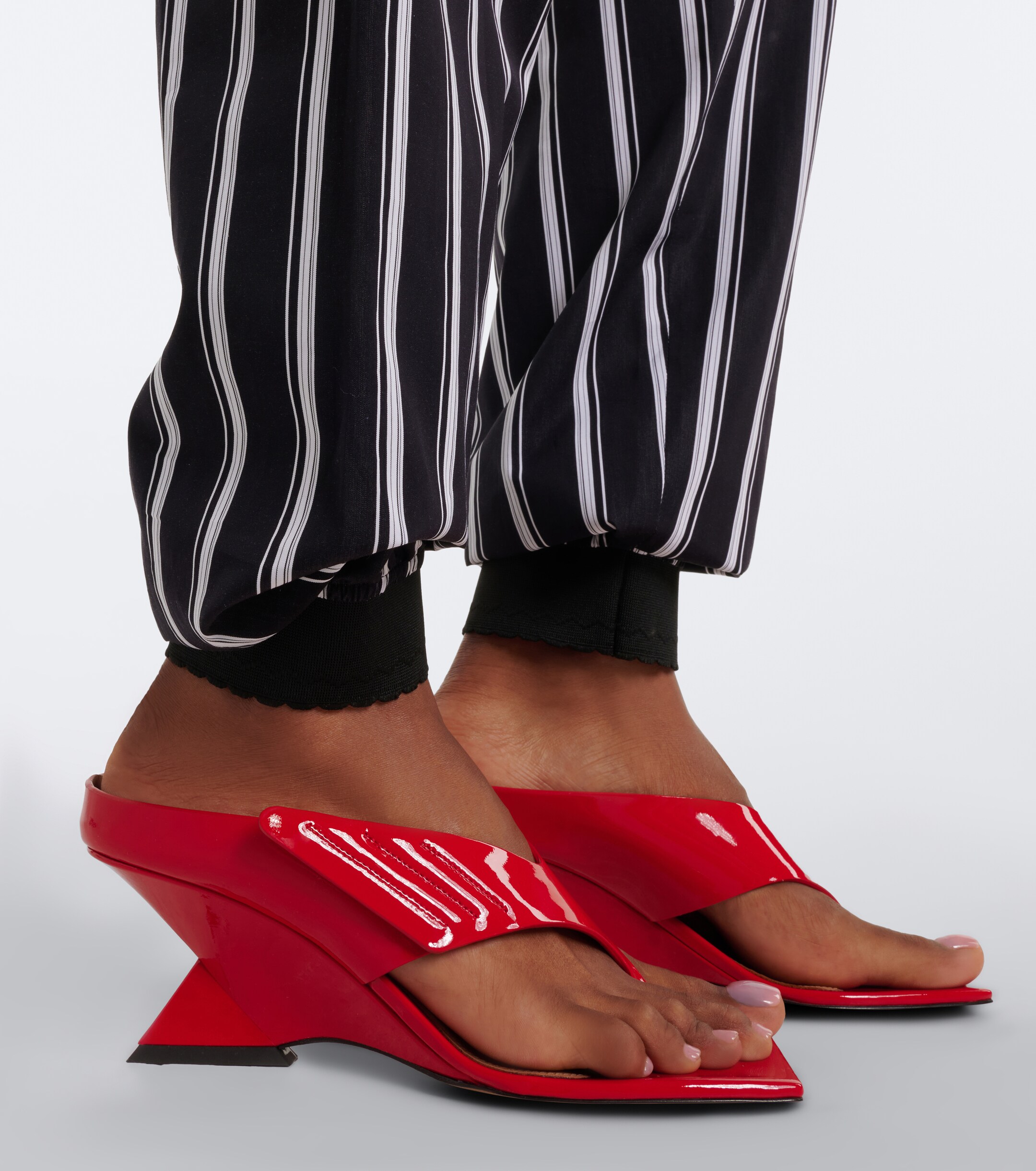 THE ATTICO The Attico Cheope patent leather thong sandals