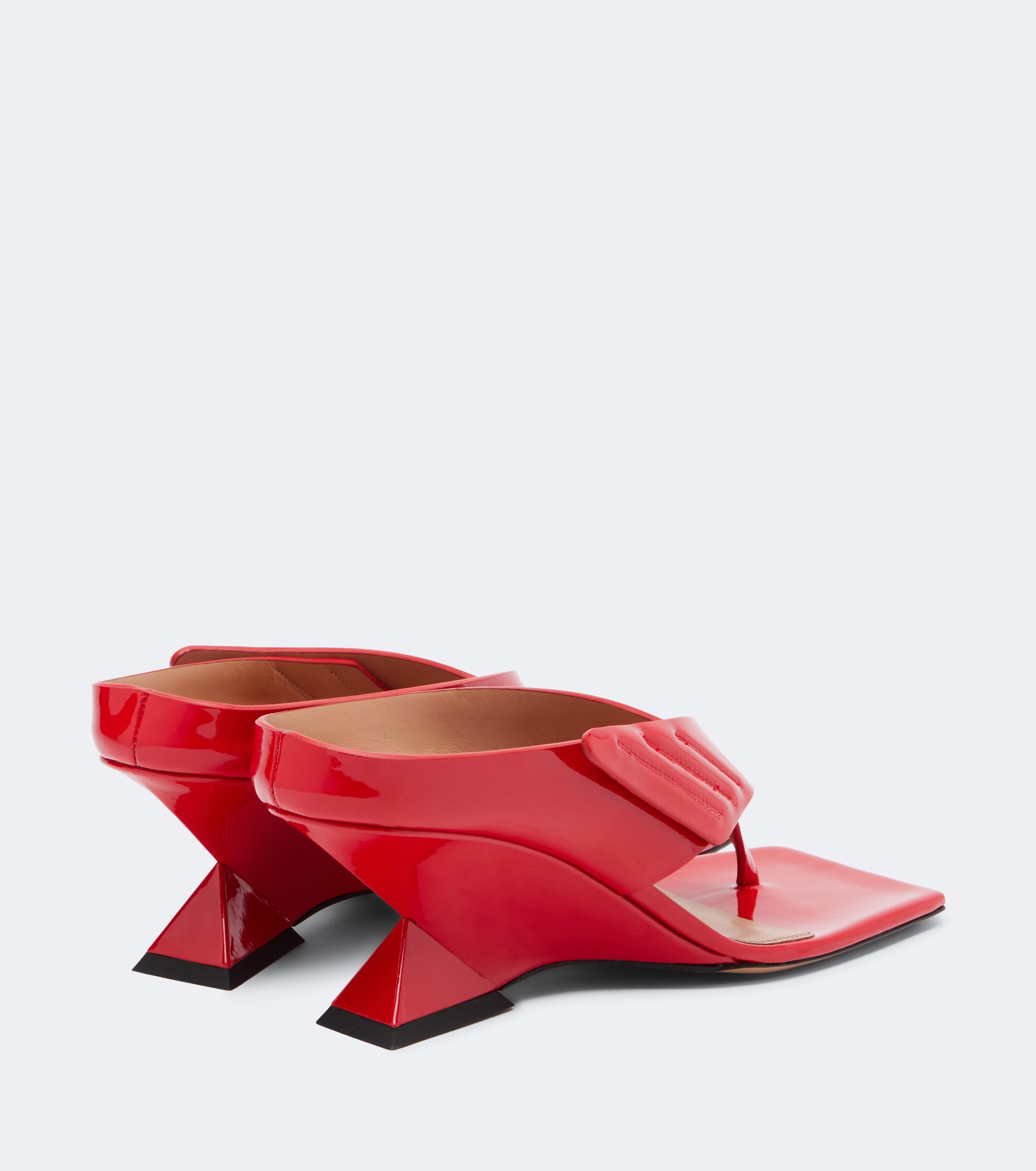 THE ATTICO The Attico Cheope patent leather thong sandals