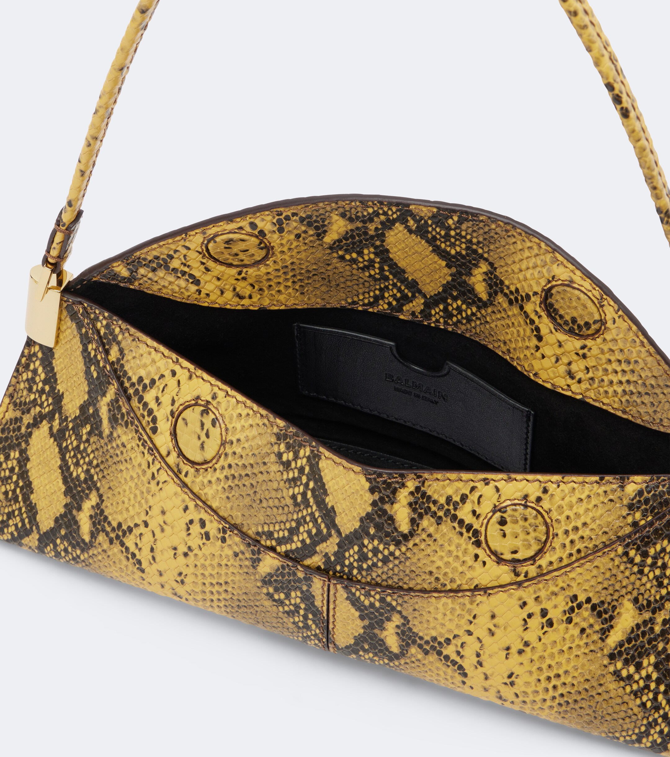 Balmain 64-83 Small snake-effect leather shoulder bag