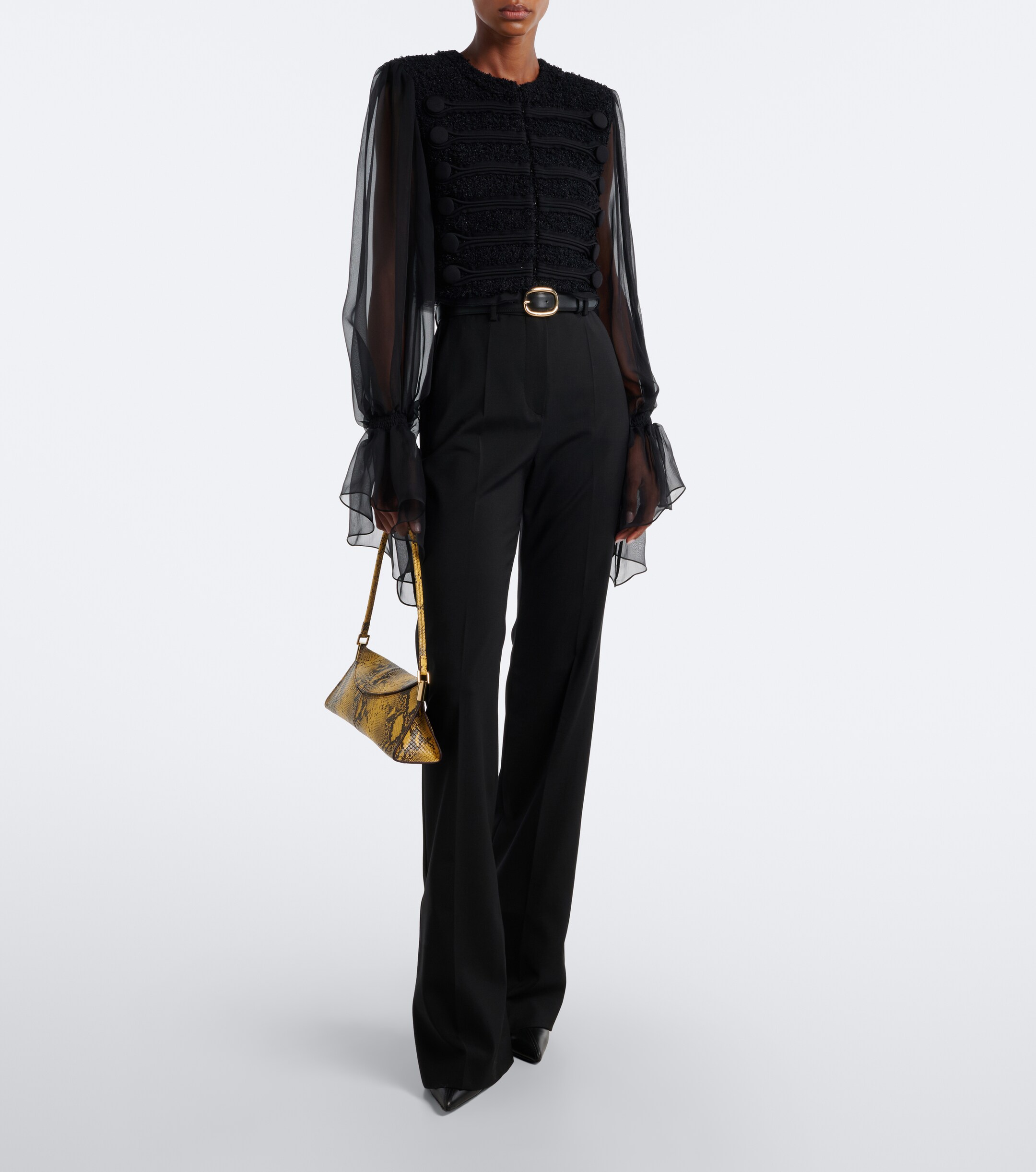 Balmain 64-83 Small snake-effect leather shoulder bag