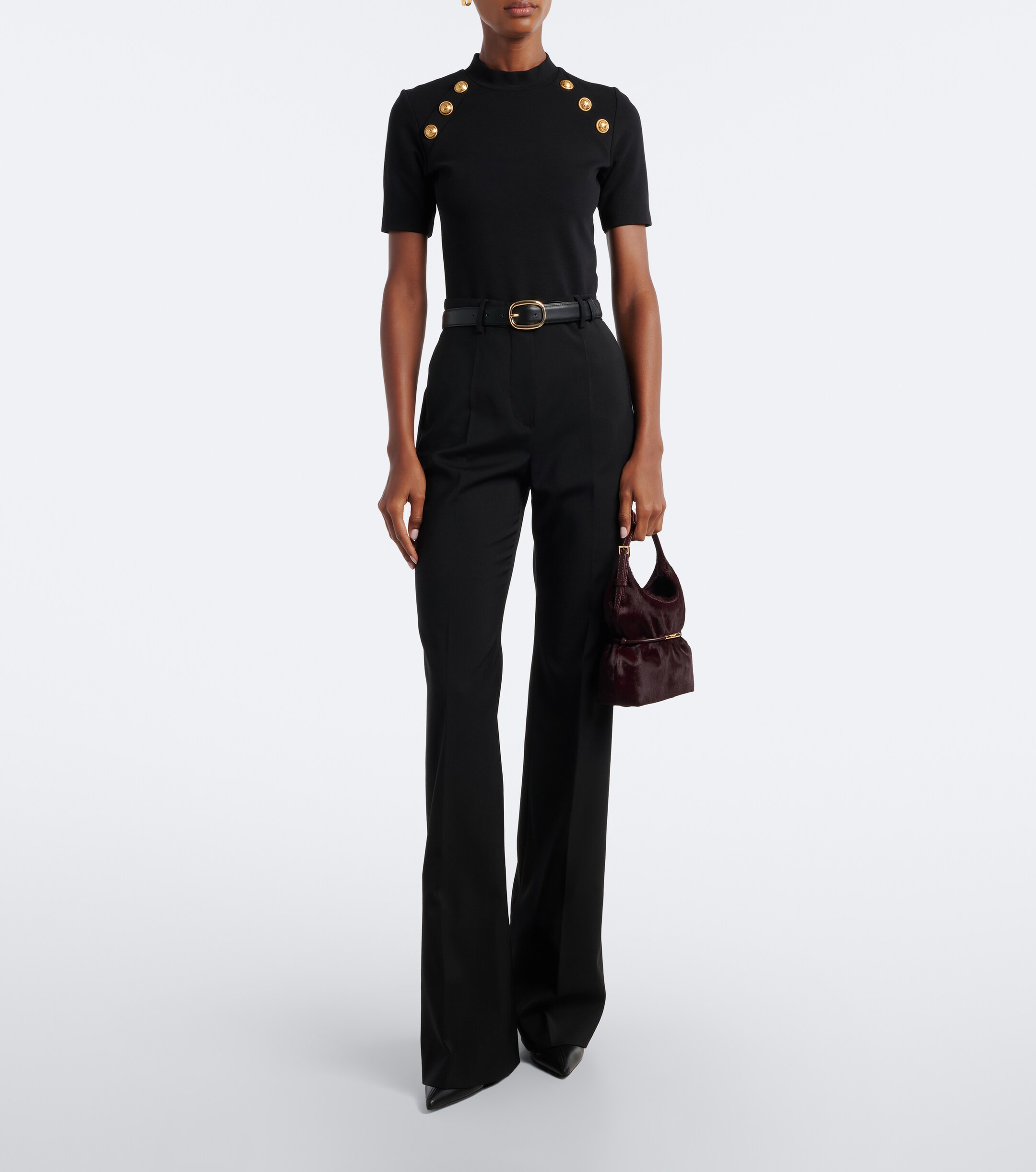 Balmain Balmain Sphynx Mini calf hair top-handle bag