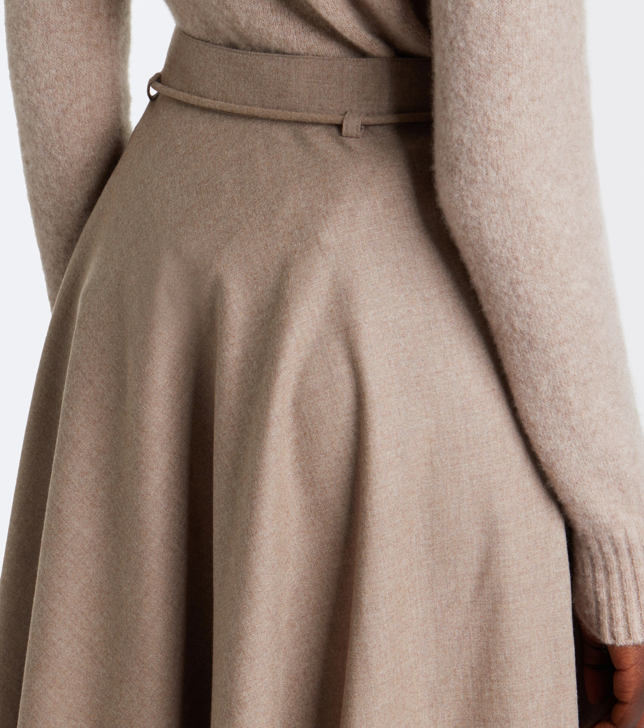 Max Mara Max Mara Belted cashmere-blend midi skirt