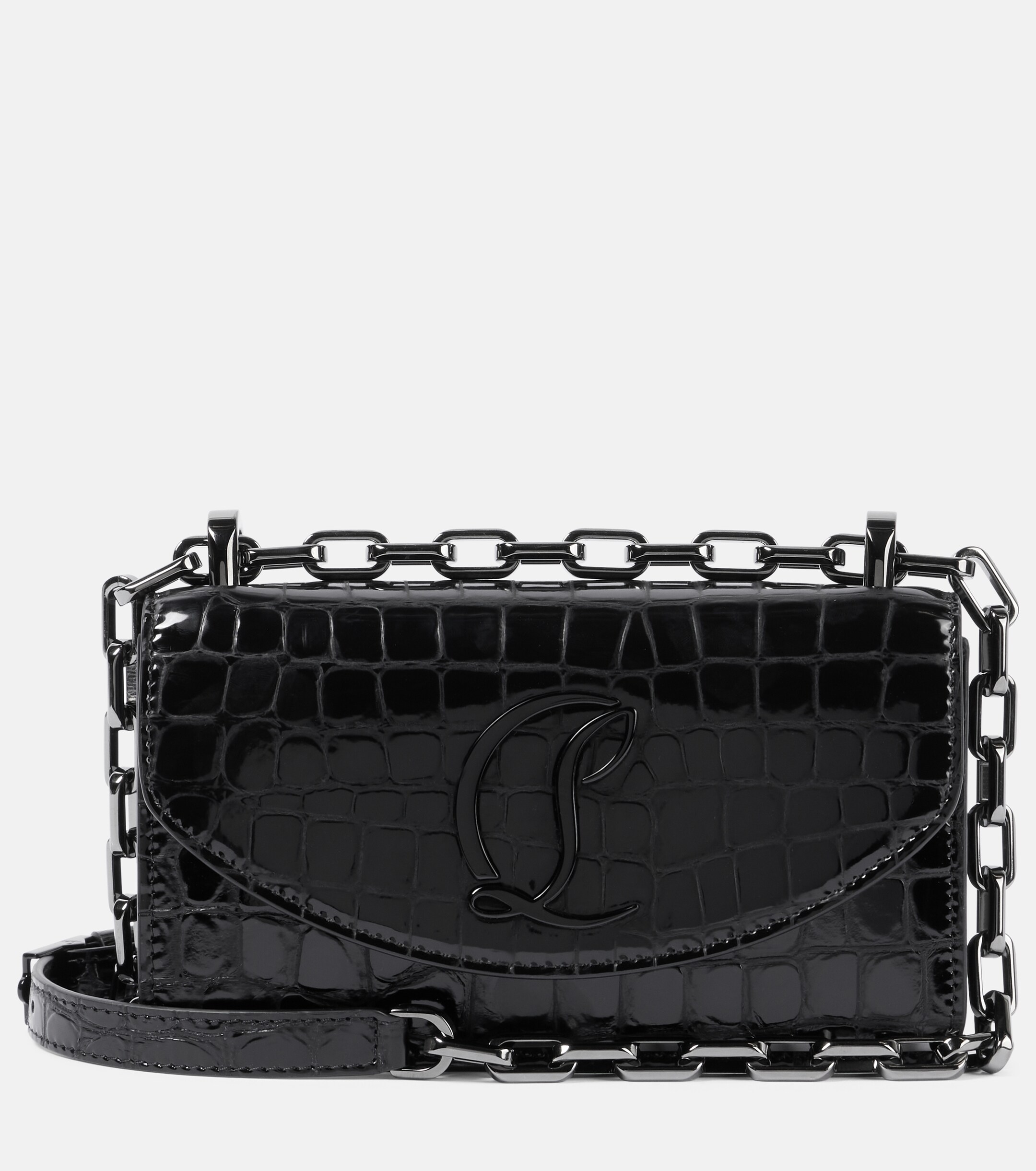CHRISTIAN LOUBOUTIN Loubi54 croc-effect leather shoulder bag