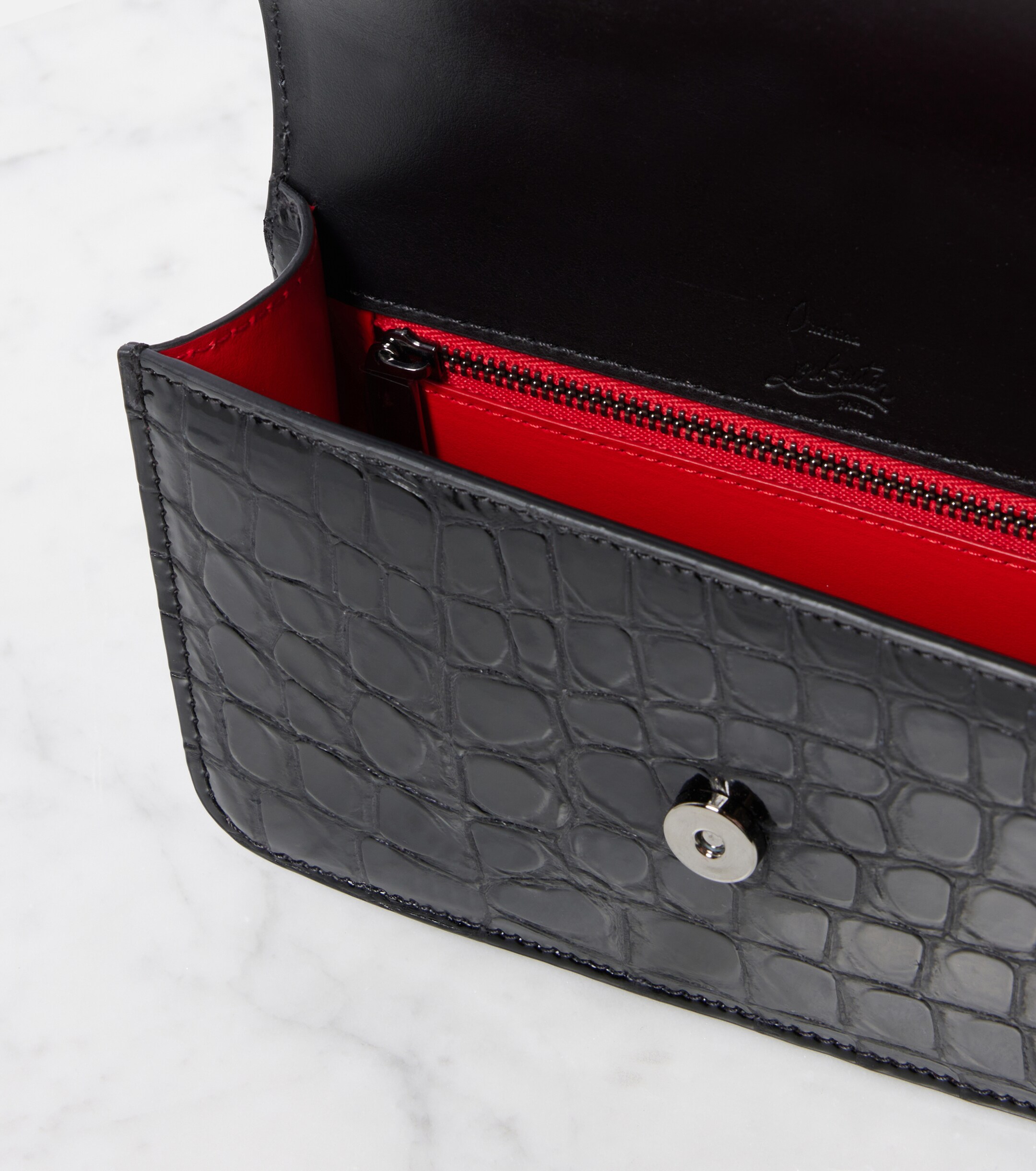 CHRISTIAN LOUBOUTIN Loubi54 croc-effect leather shoulder bag