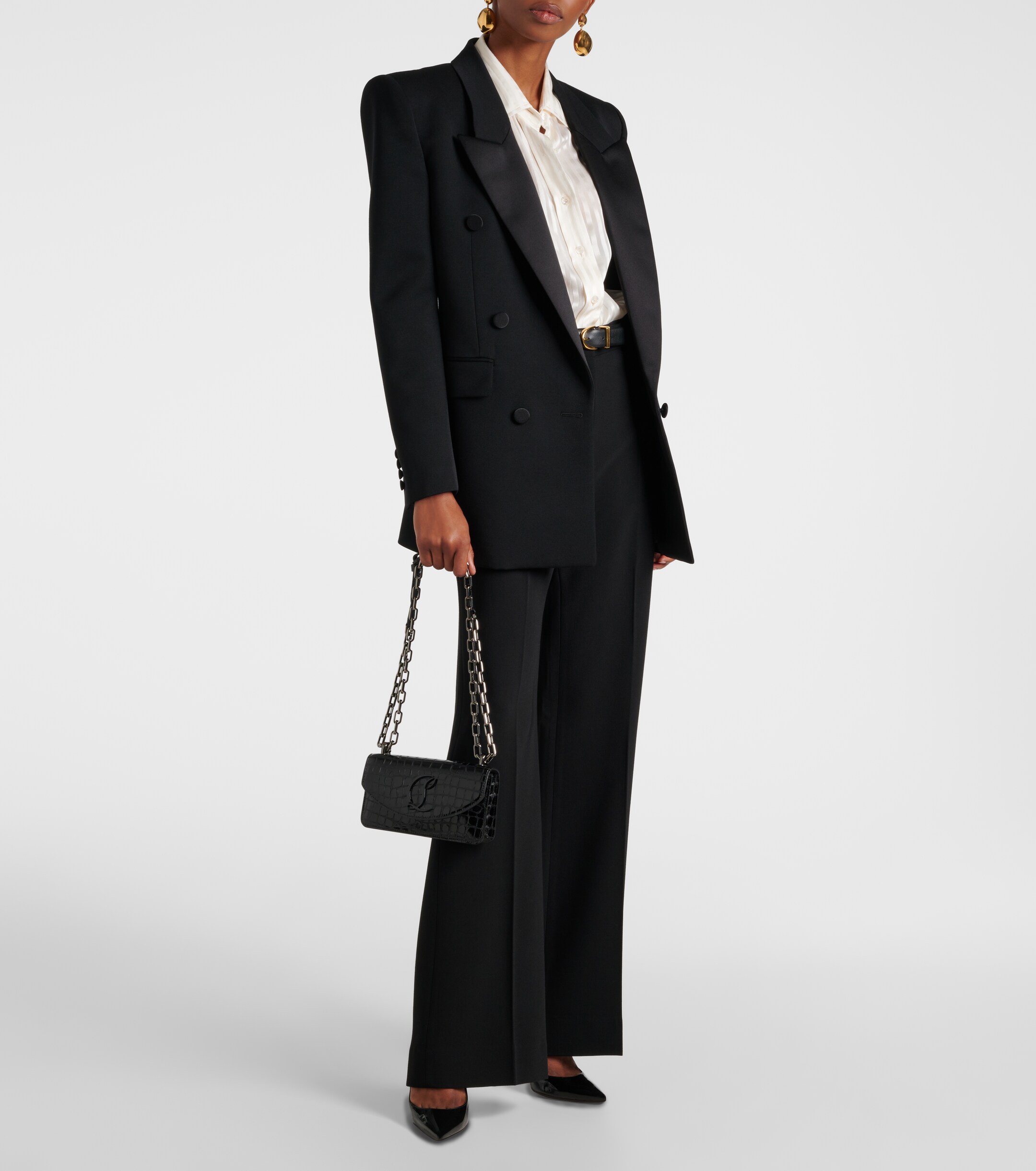 CHRISTIAN LOUBOUTIN Loubi54 croc-effect leather shoulder bag