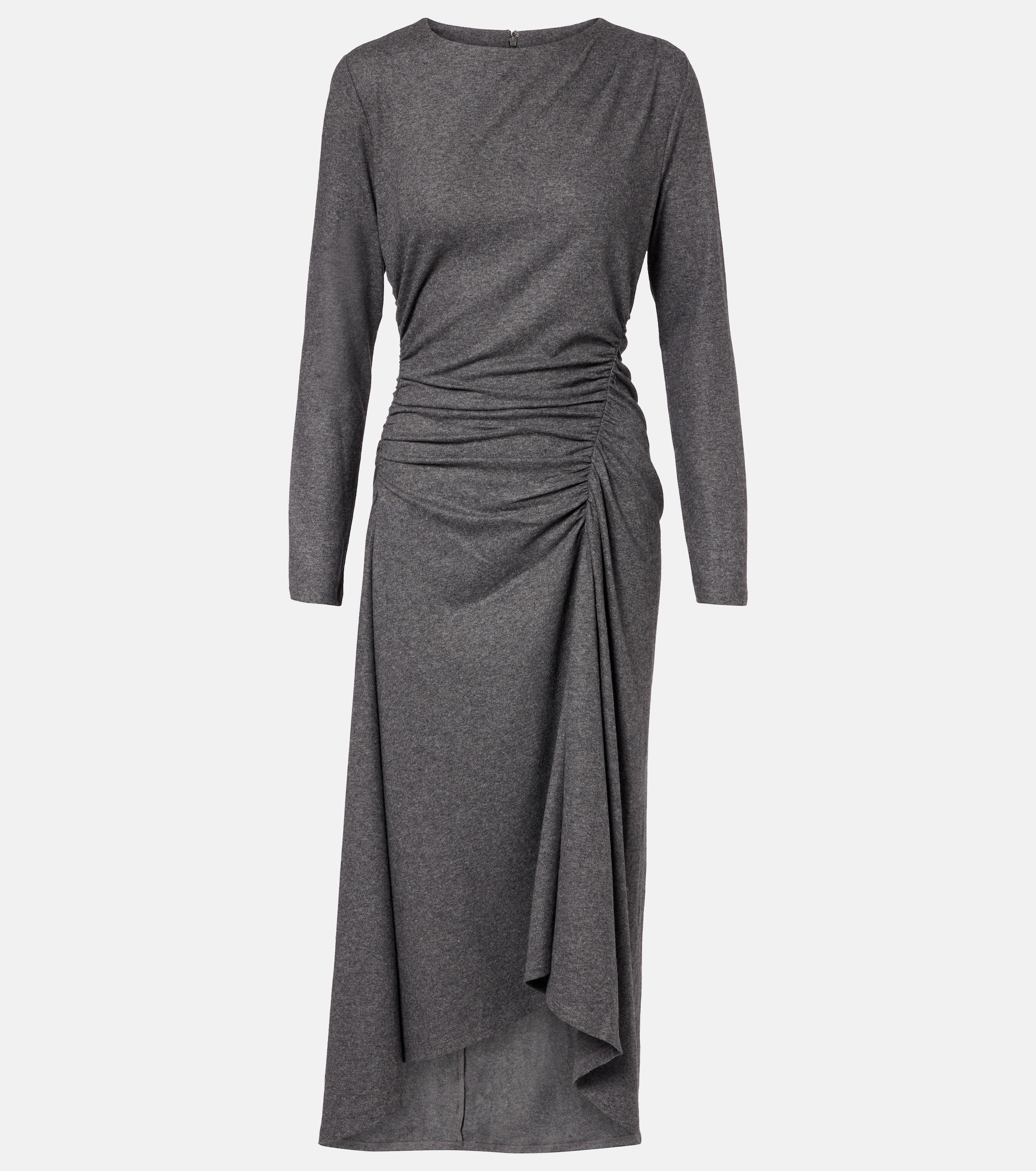 Veronica Beard Theodora ruched wool-blend midi dress thumbnail