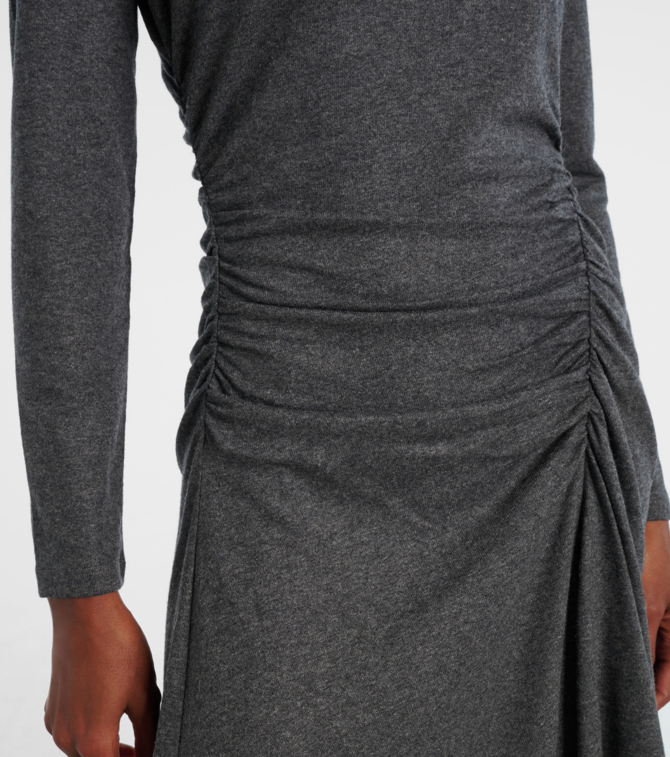 Veronica Beard Theodora ruched wool-blend midi dress thumbnail