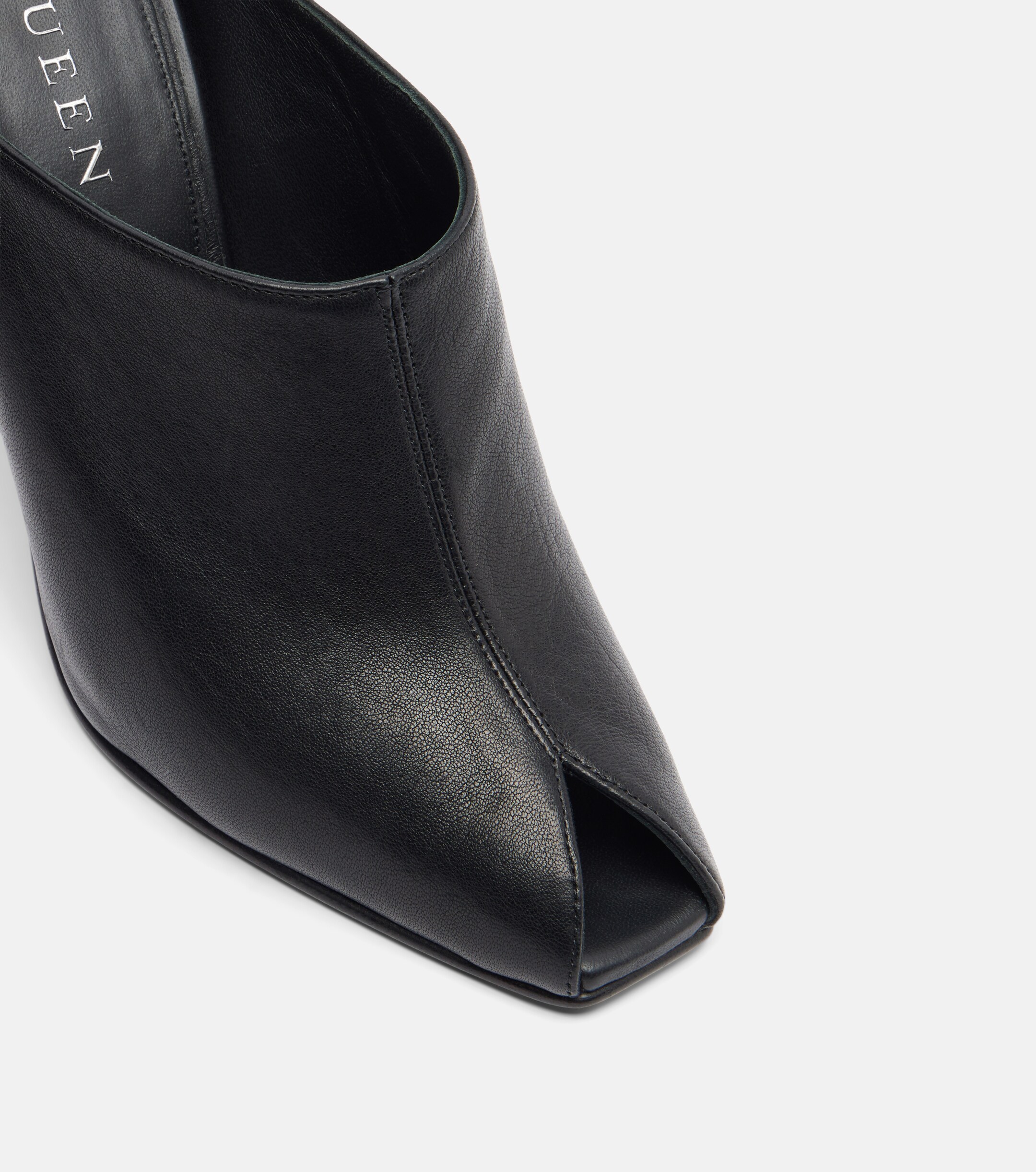 McQueen McQueen Horn Heel leather mules