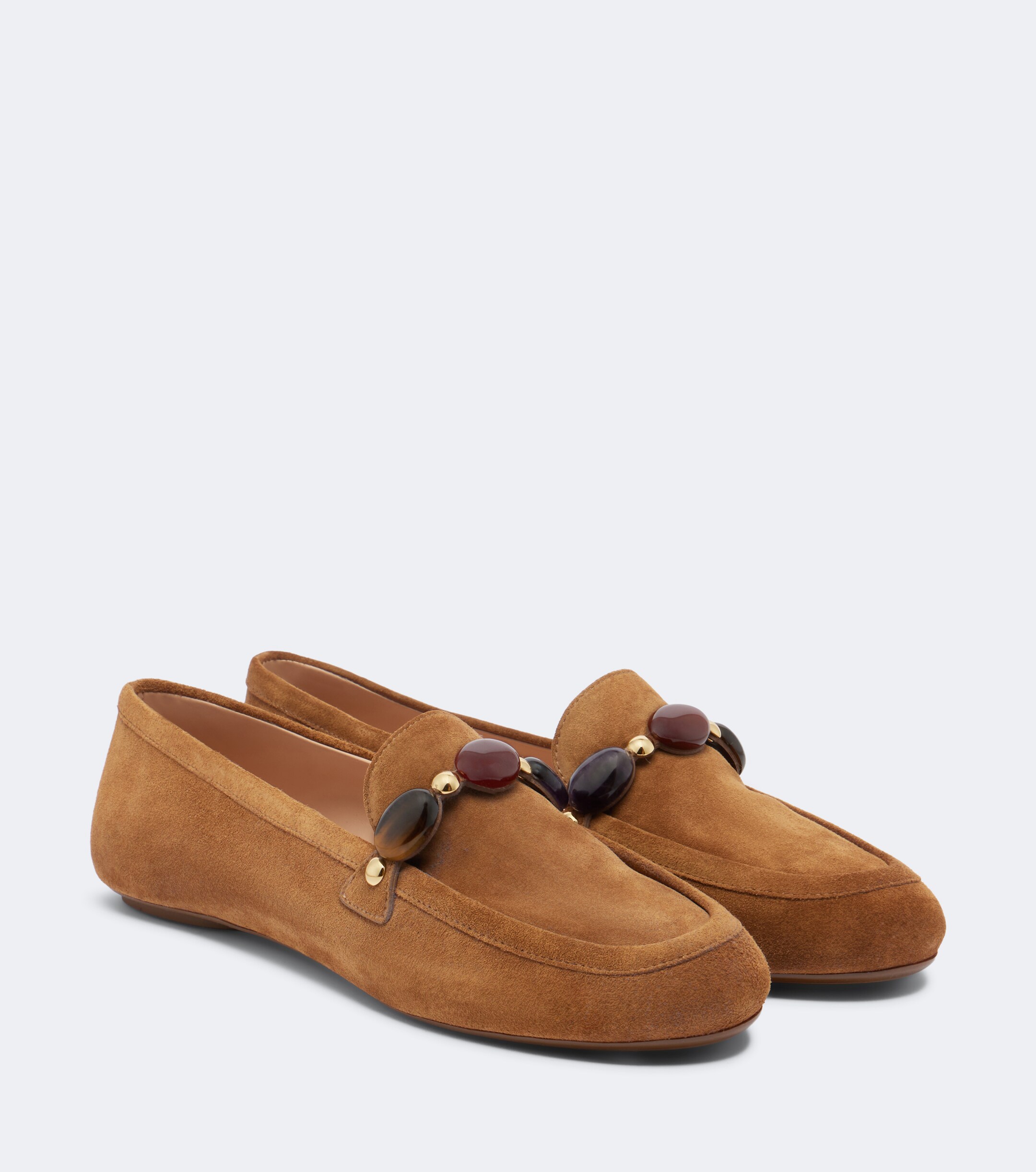 GIANVITO ROSSI Gianvito Rossi Embellished suede loafers