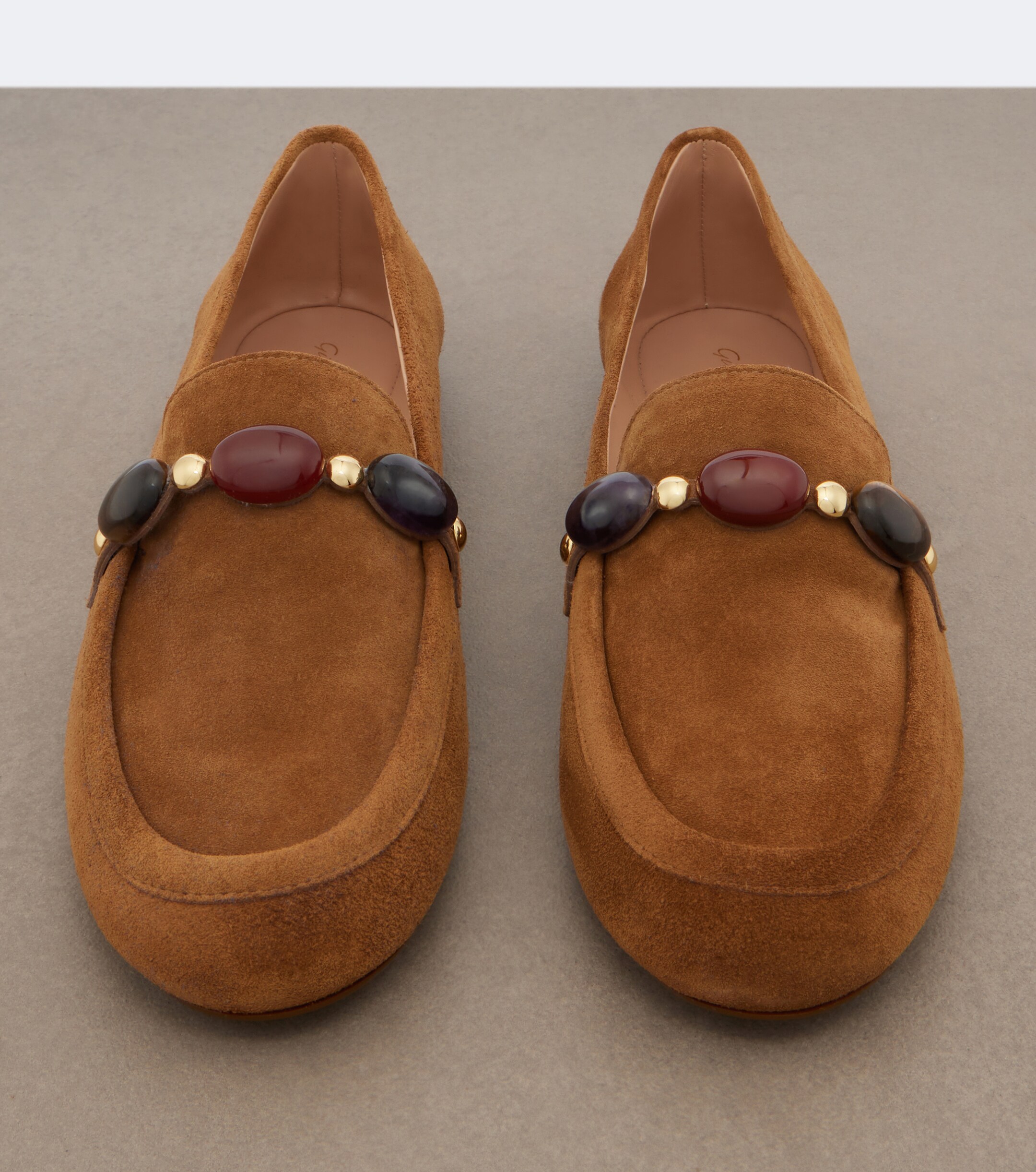 GIANVITO ROSSI Gianvito Rossi Embellished suede loafers