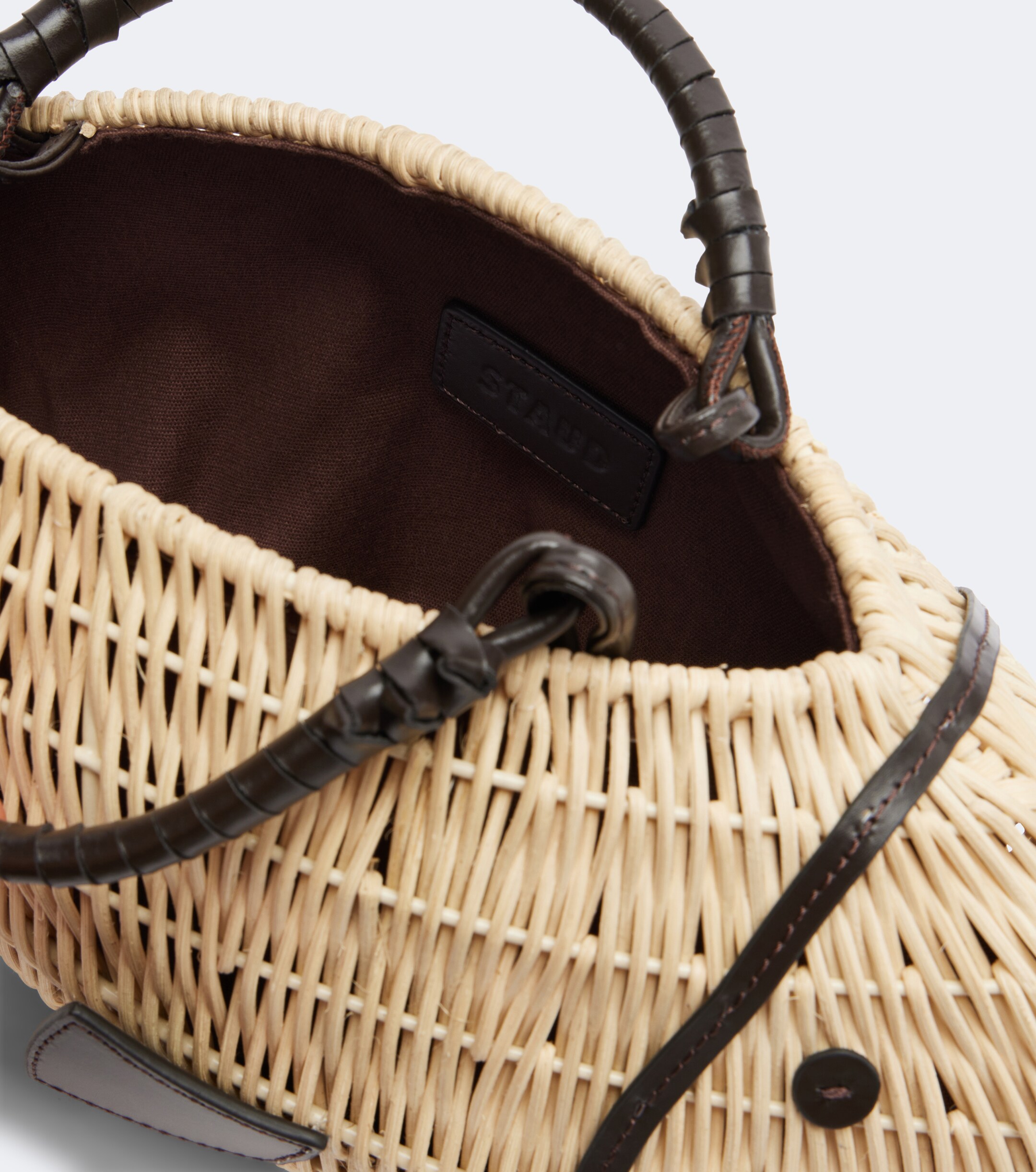 Staud Cleo Small wicker top-handle bag