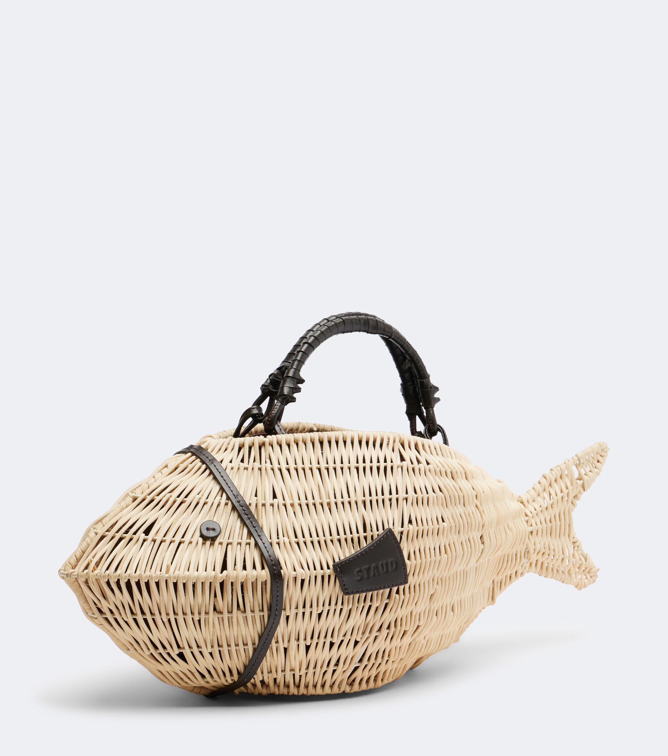 Staud Cleo Small wicker top-handle bag