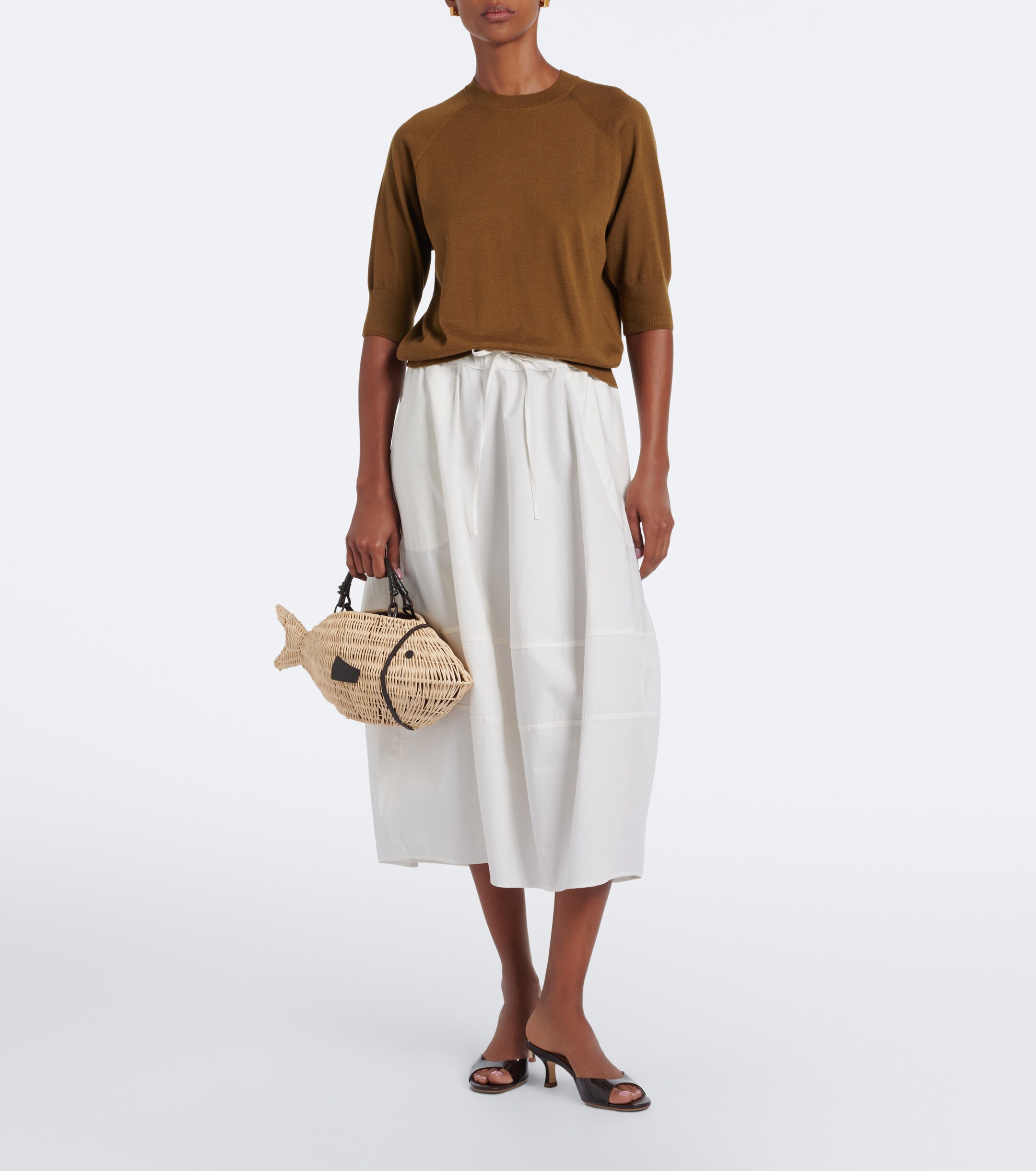 Staud Cleo Small wicker top-handle bag