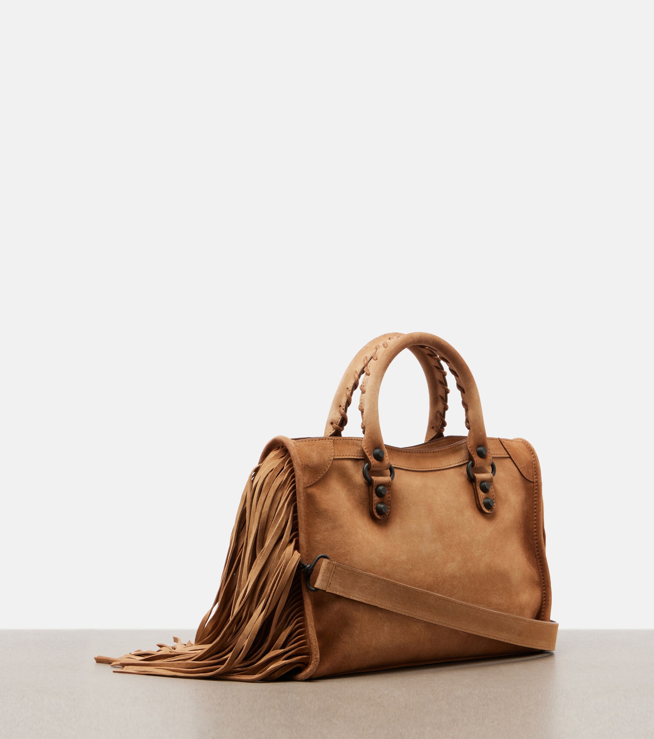 Balenciaga Le City Small suede top-handle bag