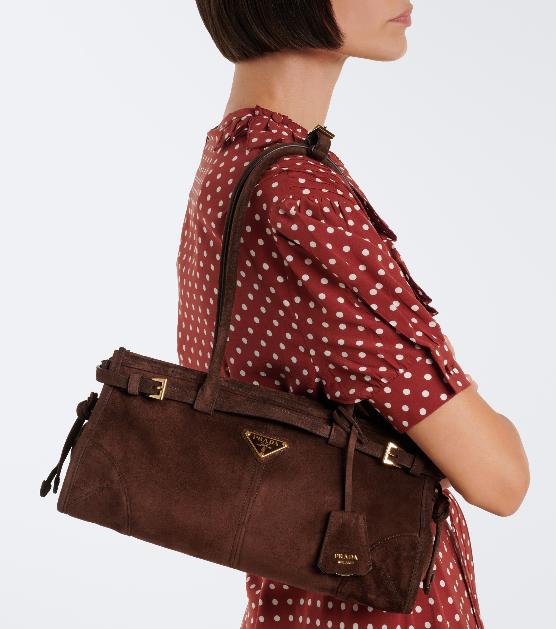Prada Prada Bonnie Medium suede shoulder bag
