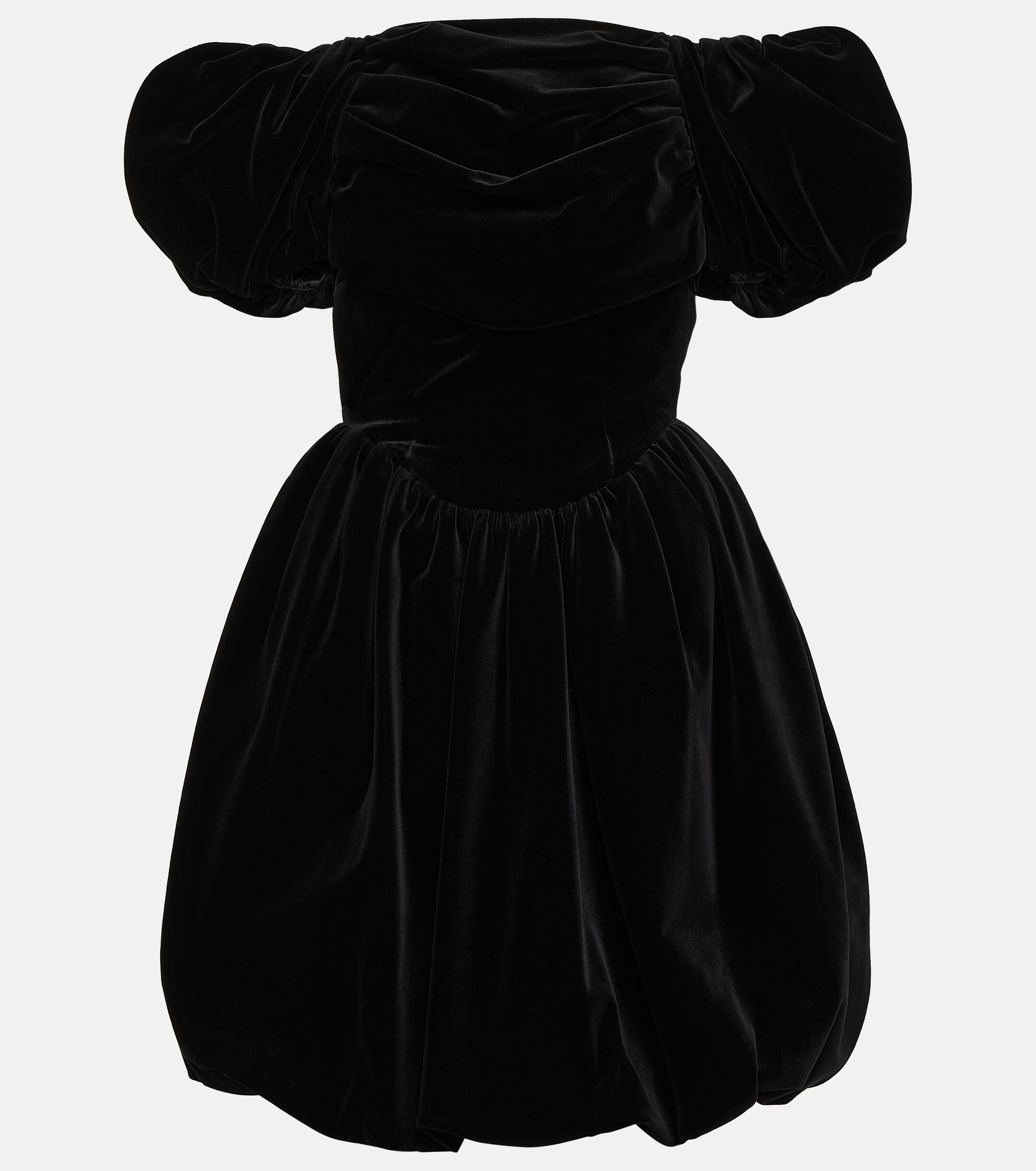 Simone Rocha Off-shoulder velvet mini dress thumbnail