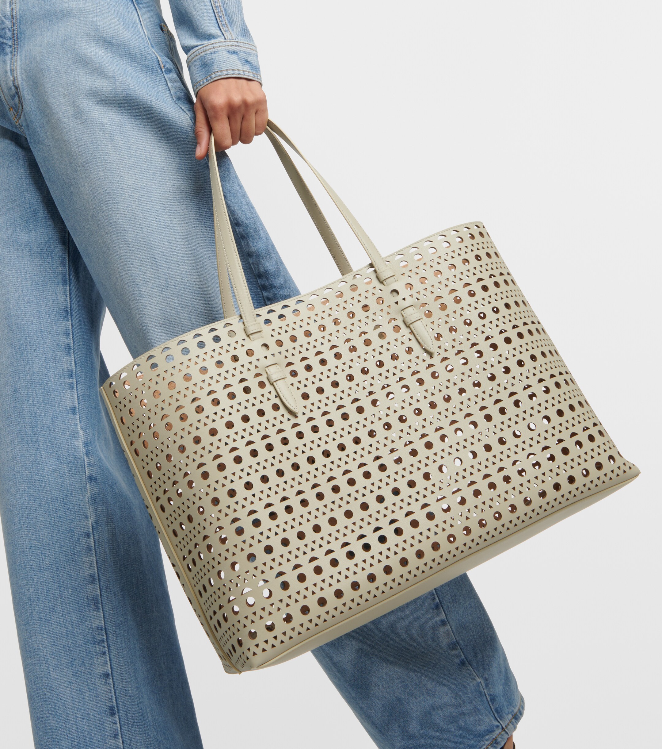 Alaïa Mina 44 Vienne Wave leather tote bag