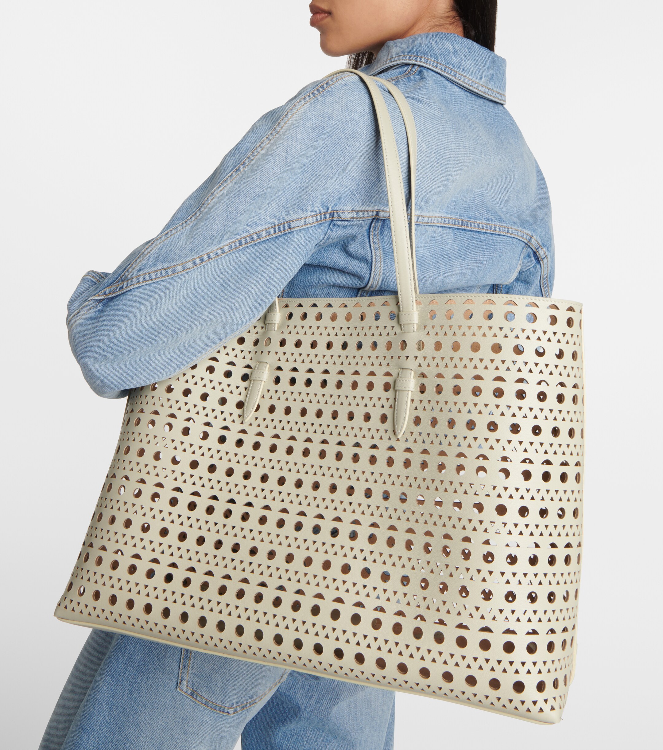 Alaïa Mina 44 Vienne Wave leather tote bag
