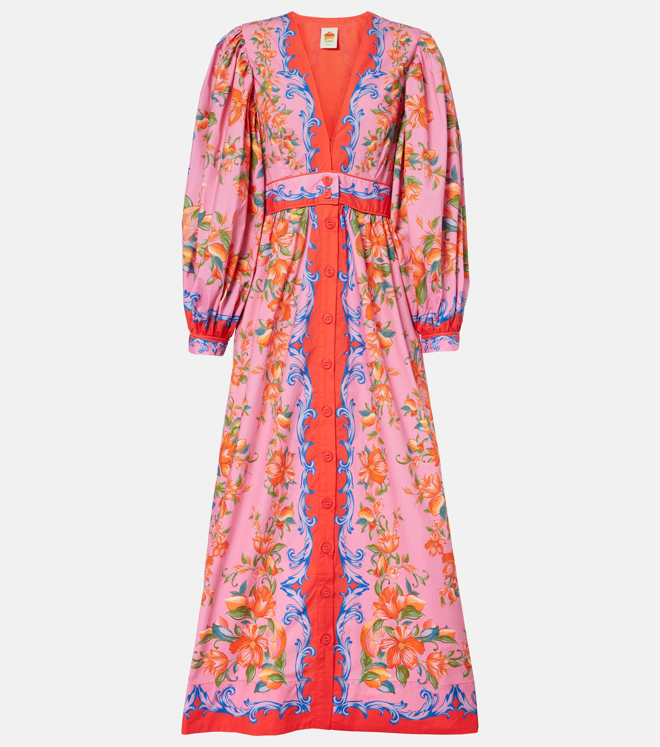 knee length dresses for ladies Farm Rio Sicily Scarf Off-White Maxi Dress – Monelle Vermont main image 1