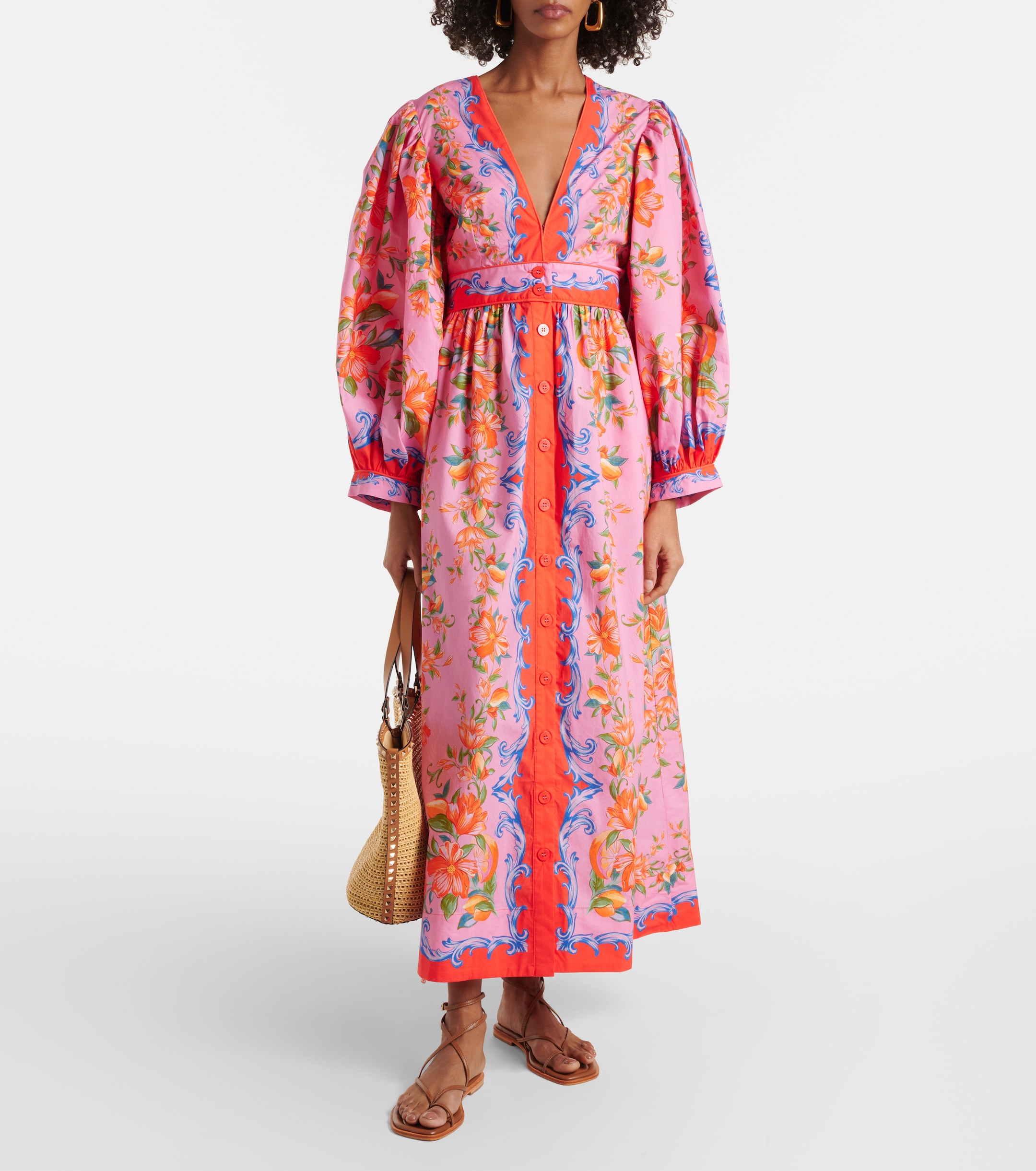 green blue midi dress Berkeley Smocked Waist Midi Dress in Green