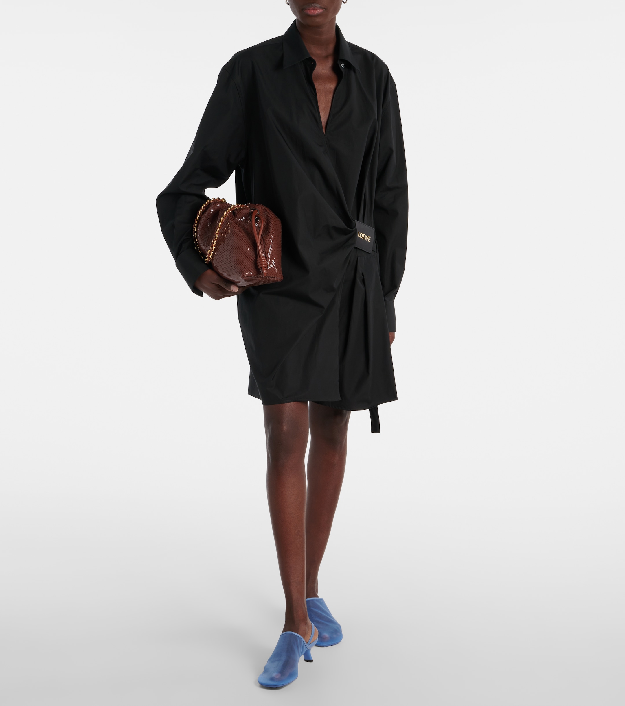 Loewe Draped cotton shirt dress