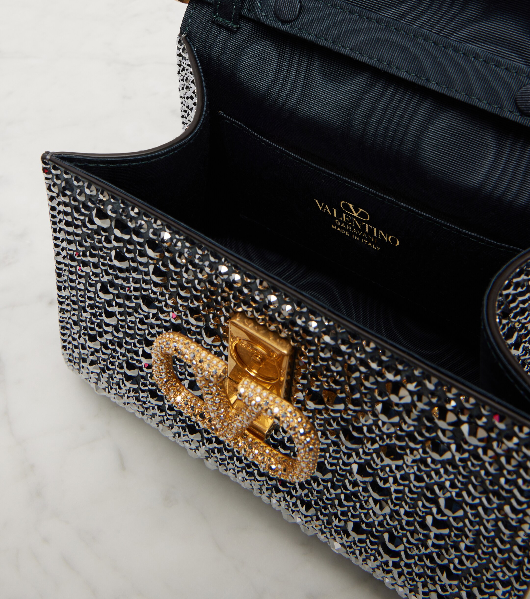 Valentino Garavani VSling Small embellished suede tote bag thumbnail