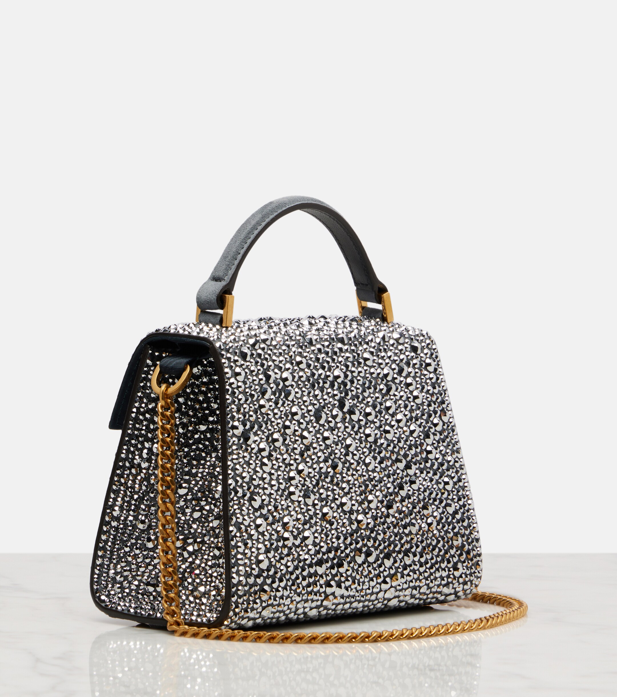 Valentino Garavani VSling Small embellished suede tote bag thumbnail